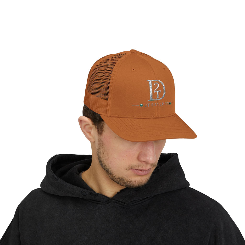 D2 Silver Co. Logo Snapback Trucker Cap — Branded Mesh Baseball Hat