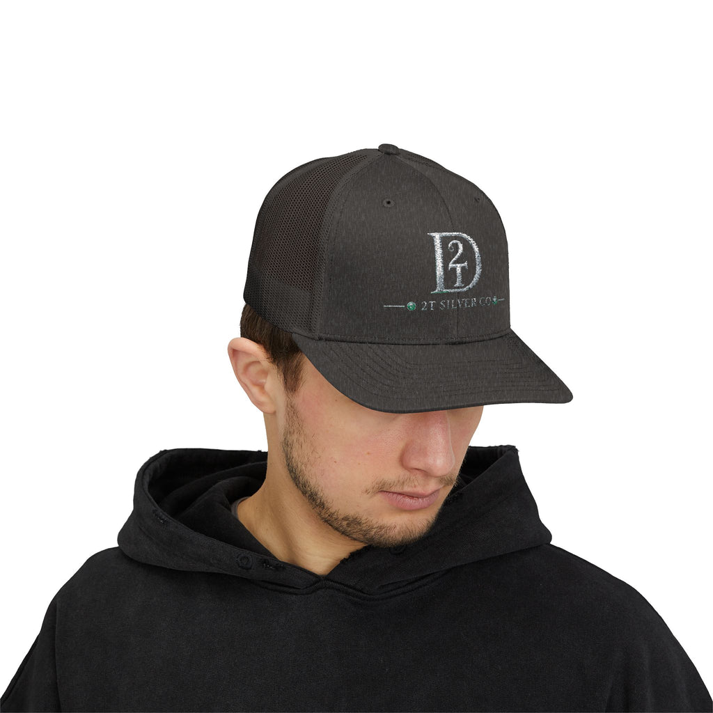 D2 Silver Co. Logo Snapback Trucker Cap — Branded Mesh Baseball Hat