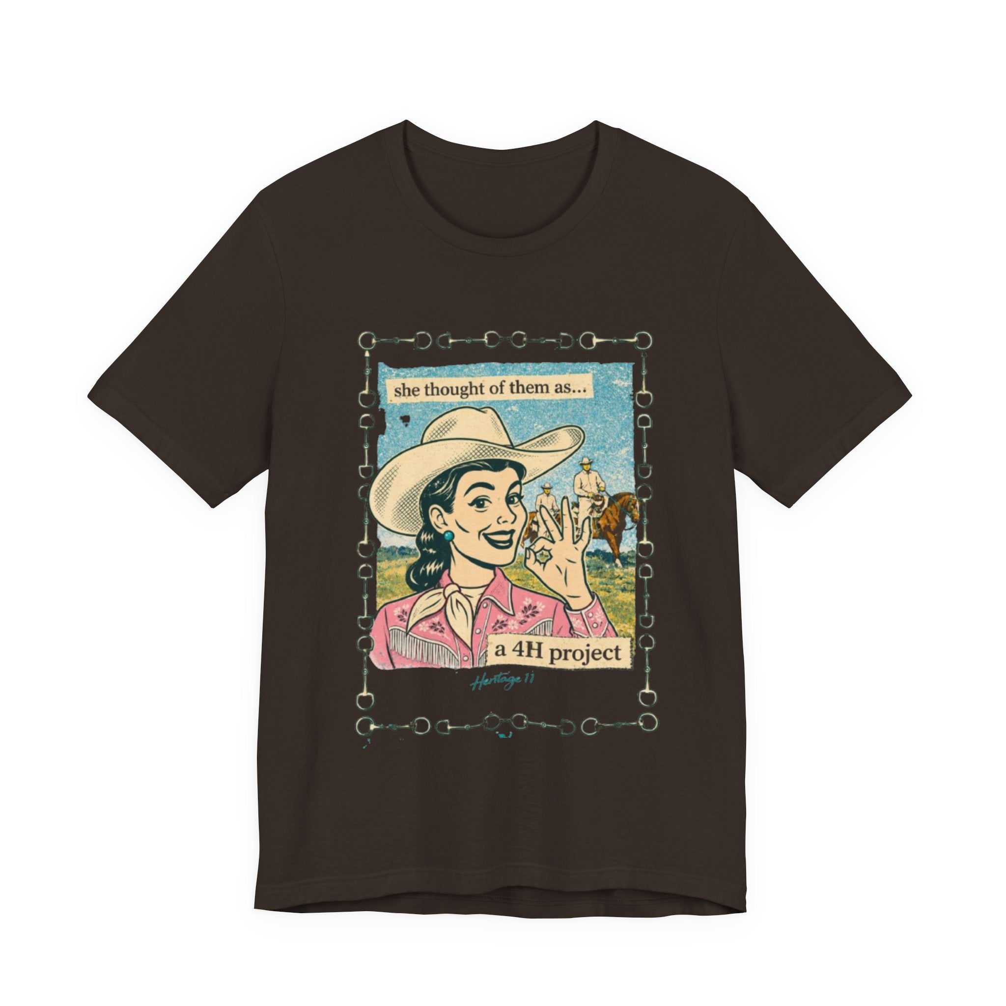 Cowgirl Retro Tee — "She Thought of Them As… a 4-H Project"