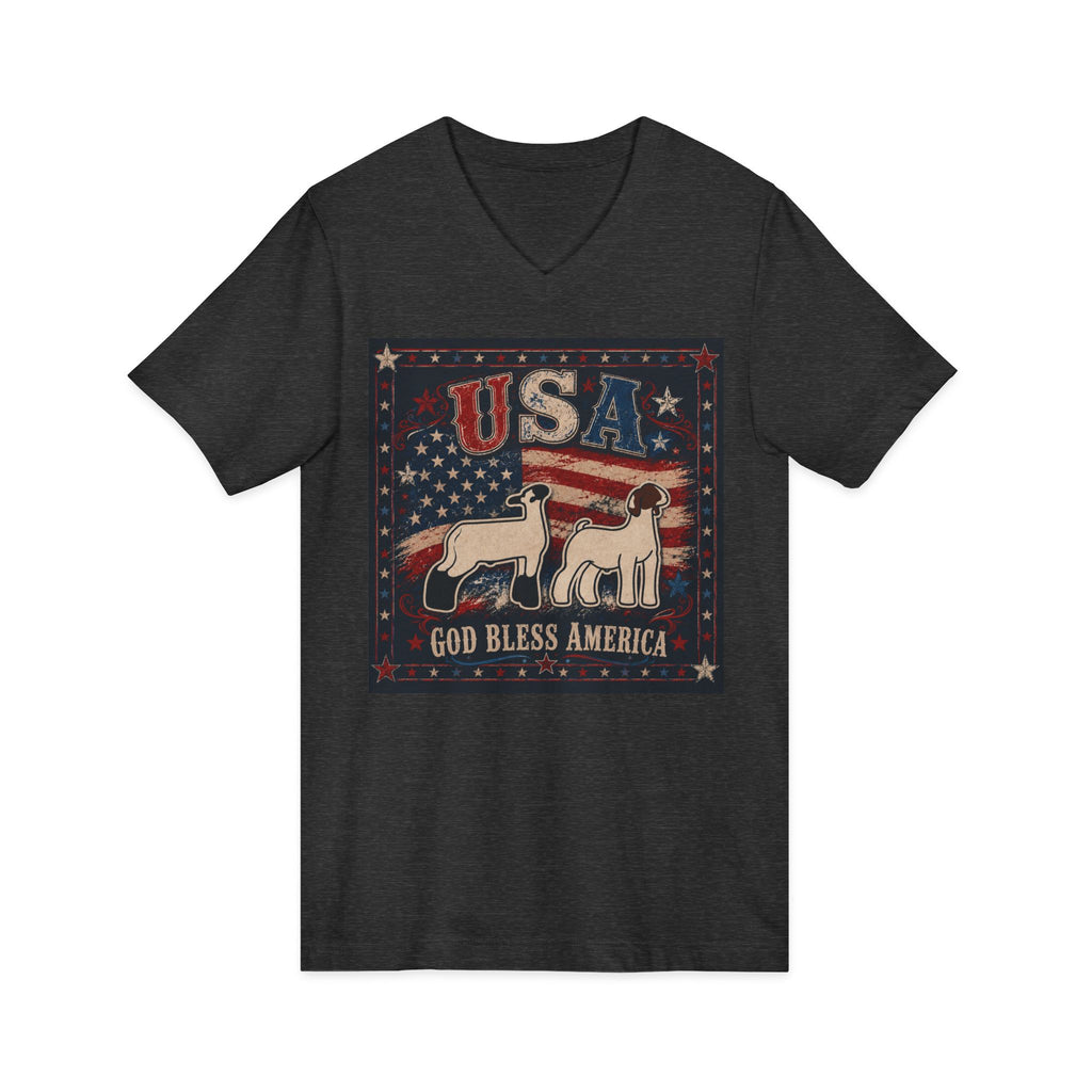 Unisex Jersey Short Sleeve V-Neck Tee