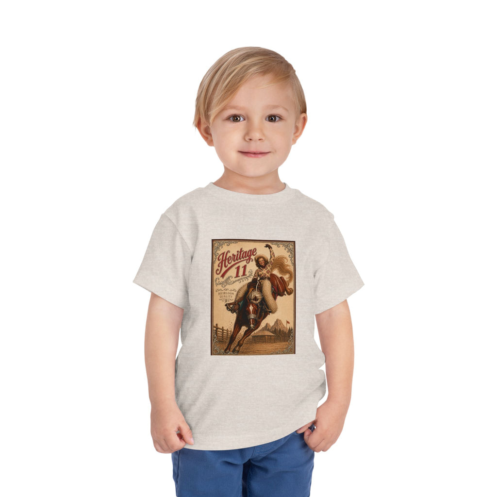 Toddler Tee — Vintage Rodeo 'Heritage 11' Bucking Horse Graphic