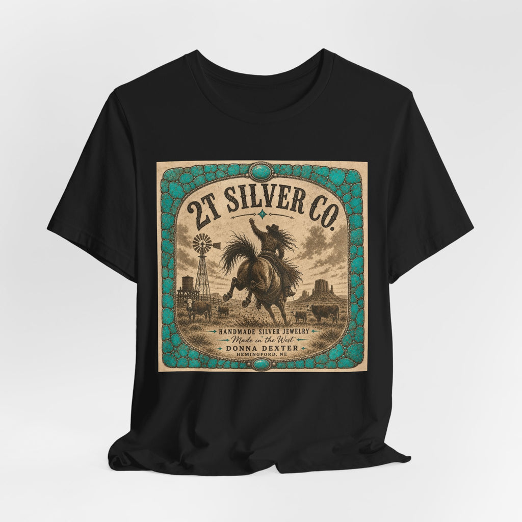 Vintage Western Tee - "2T Silver Co." Cowboy Ranch Graphic Shirt