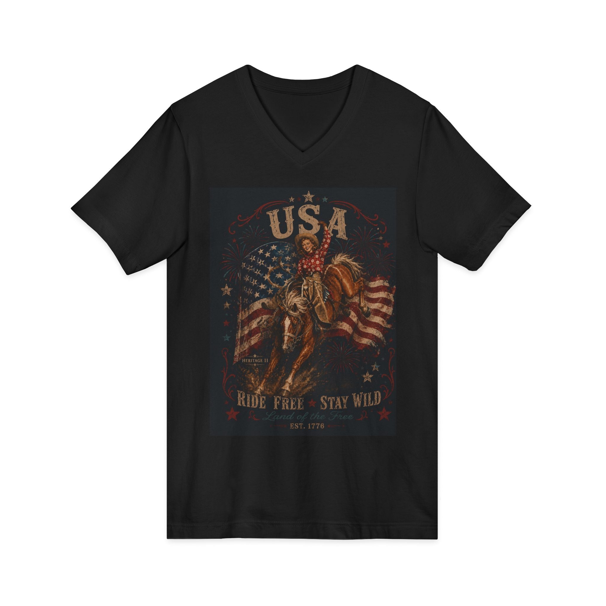 Unisex Jersey Short Sleeve V-Neck Tee
