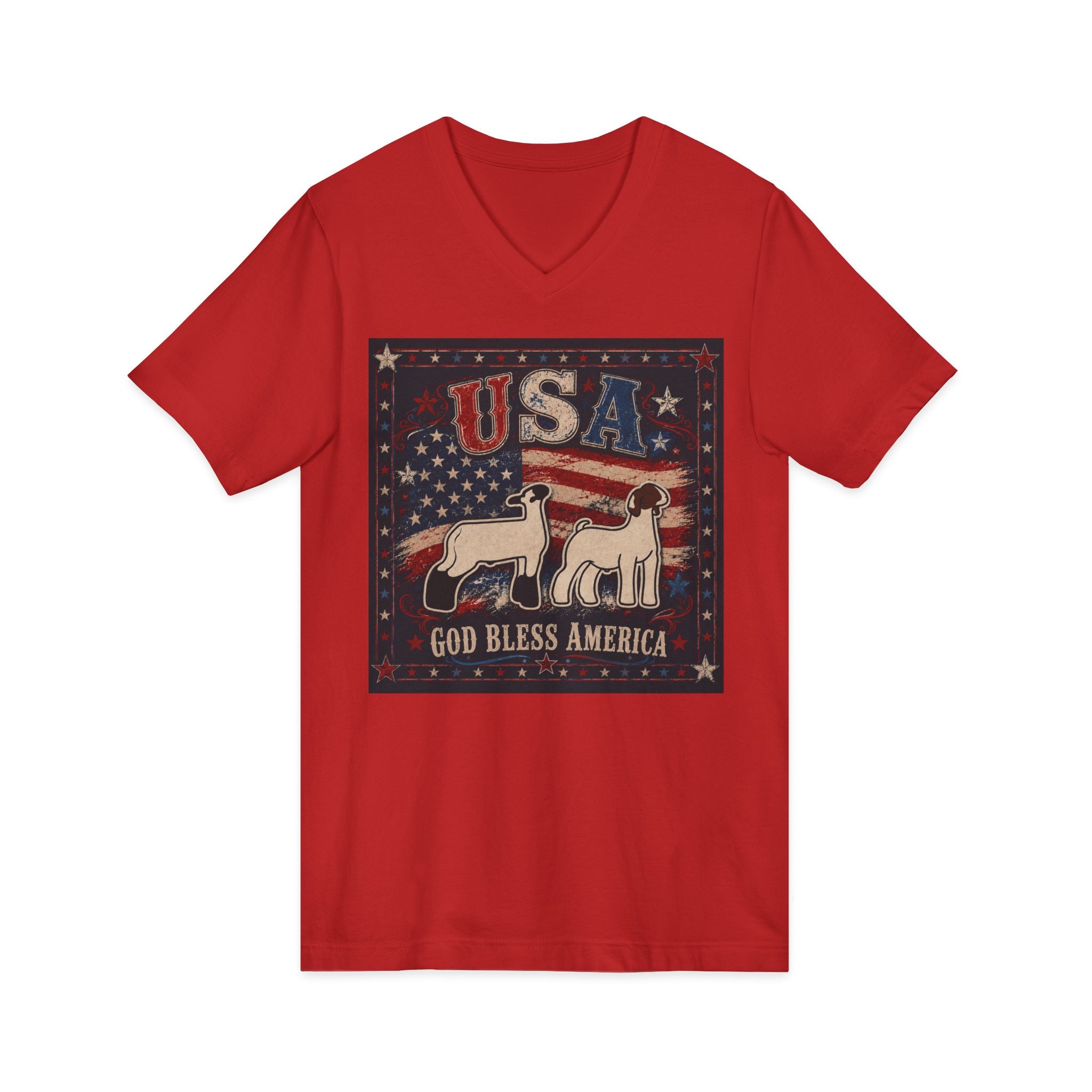 Unisex Jersey Short Sleeve V-Neck Tee