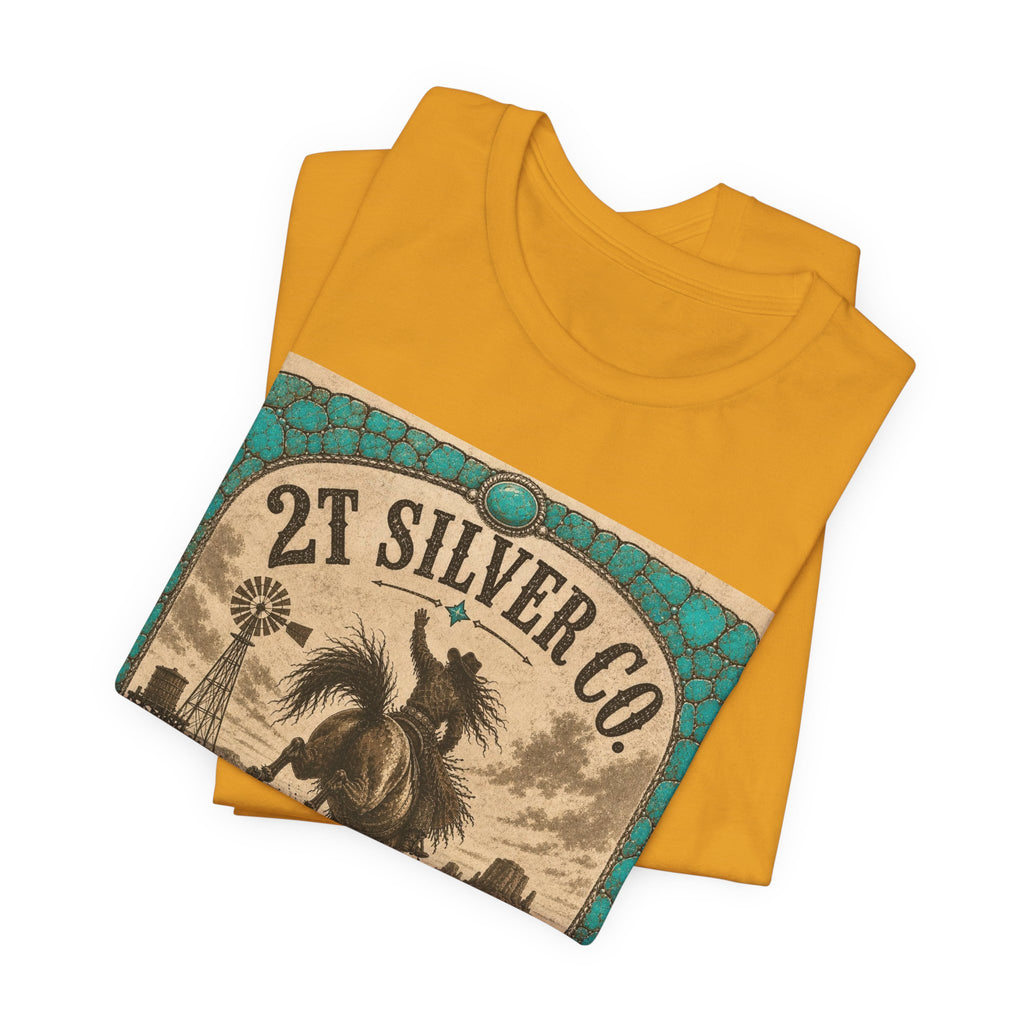 Vintage Western Tee - "2T Silver Co." Cowboy Ranch Graphic Shirt
