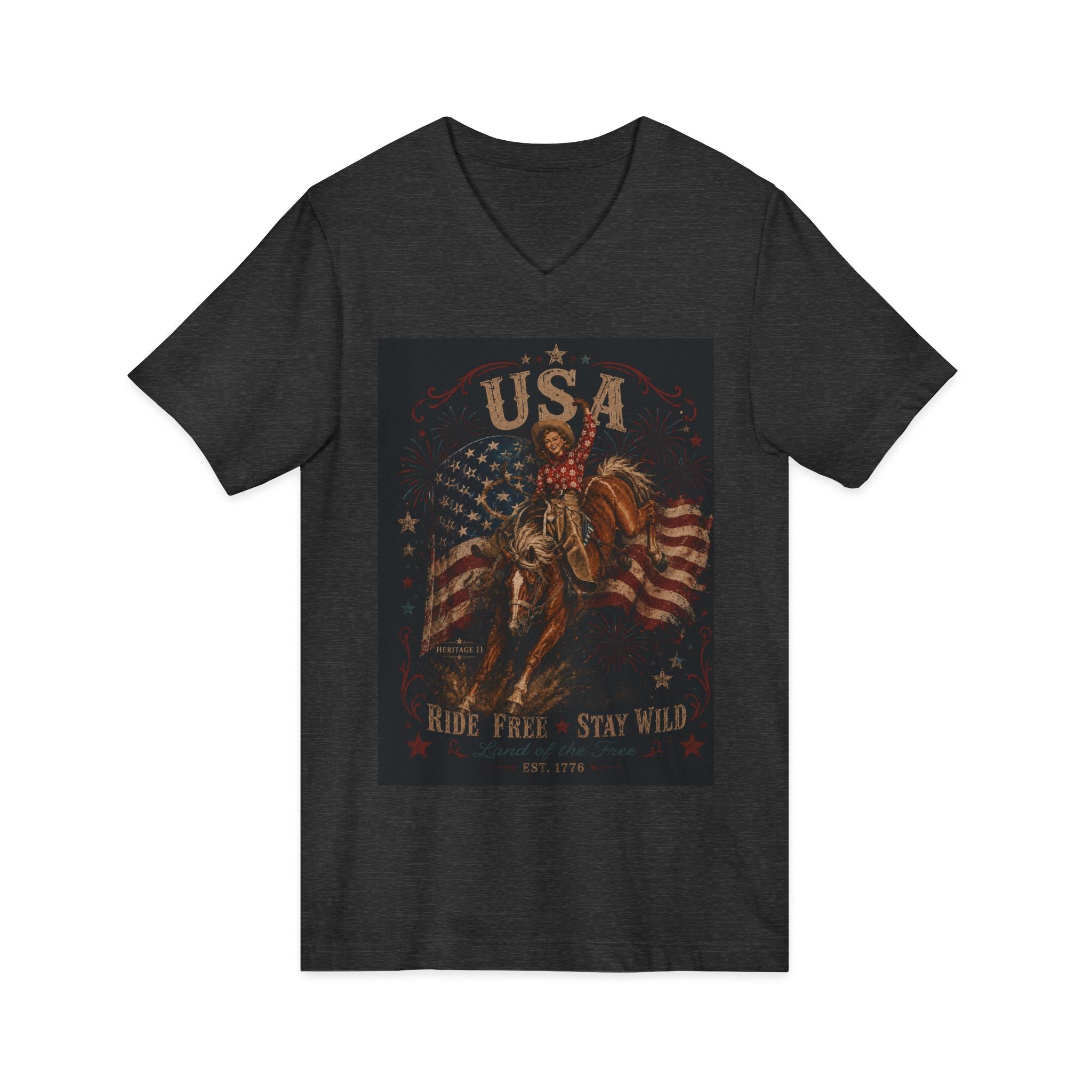 Unisex Jersey Short Sleeve V-Neck Tee