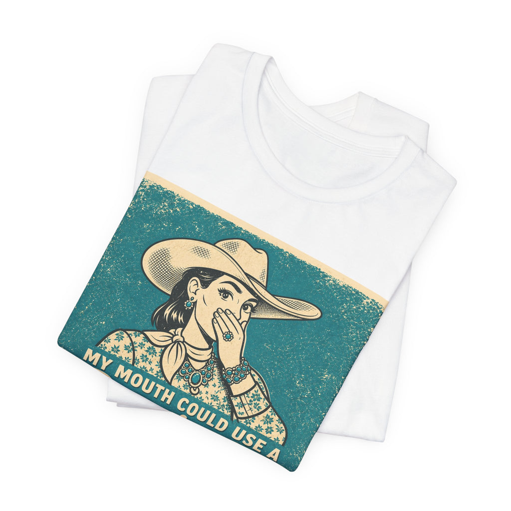 Running W Vintage Cowboy T-Shirt — "My Mouth Could Use a Running W" Funny Western Tee