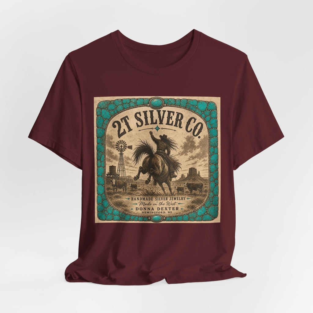 Vintage Western Tee - "2T Silver Co." Cowboy Ranch Graphic Shirt