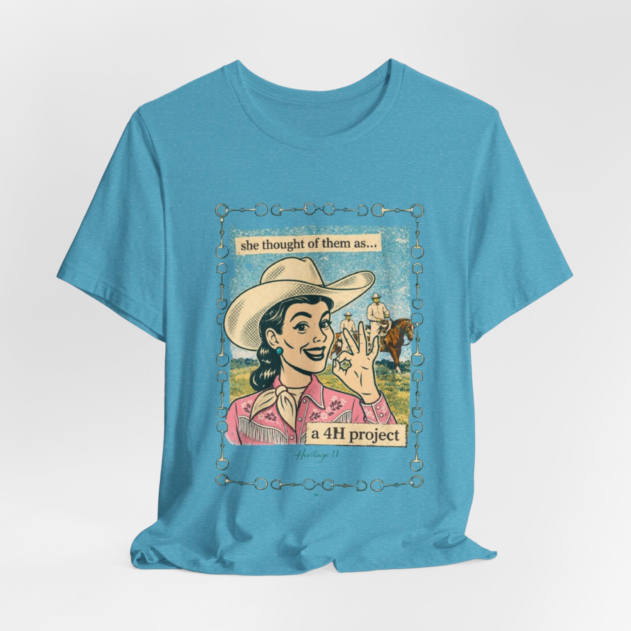 Cowgirl Retro Tee — "She Thought of Them As… a 4-H Project"