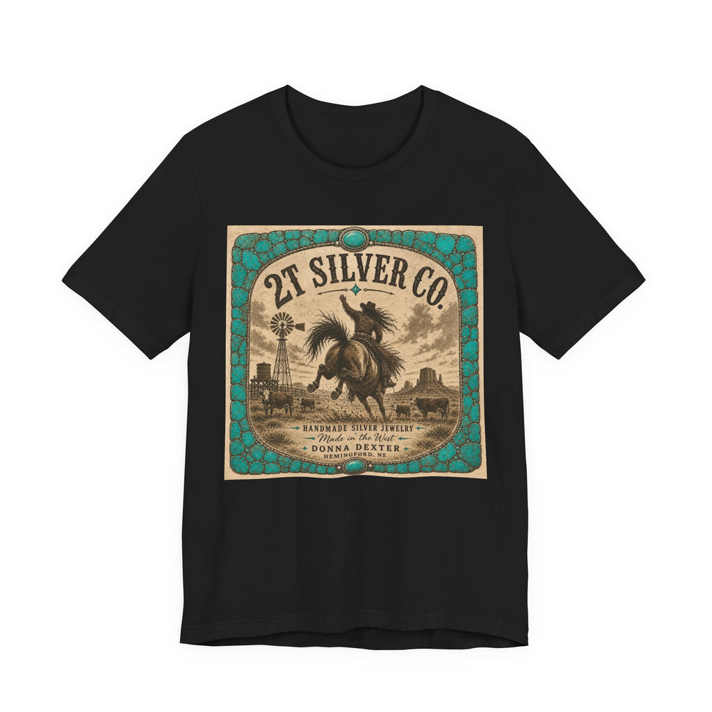 Vintage Western Tee - "2T Silver Co." Cowboy Ranch Graphic Shirt