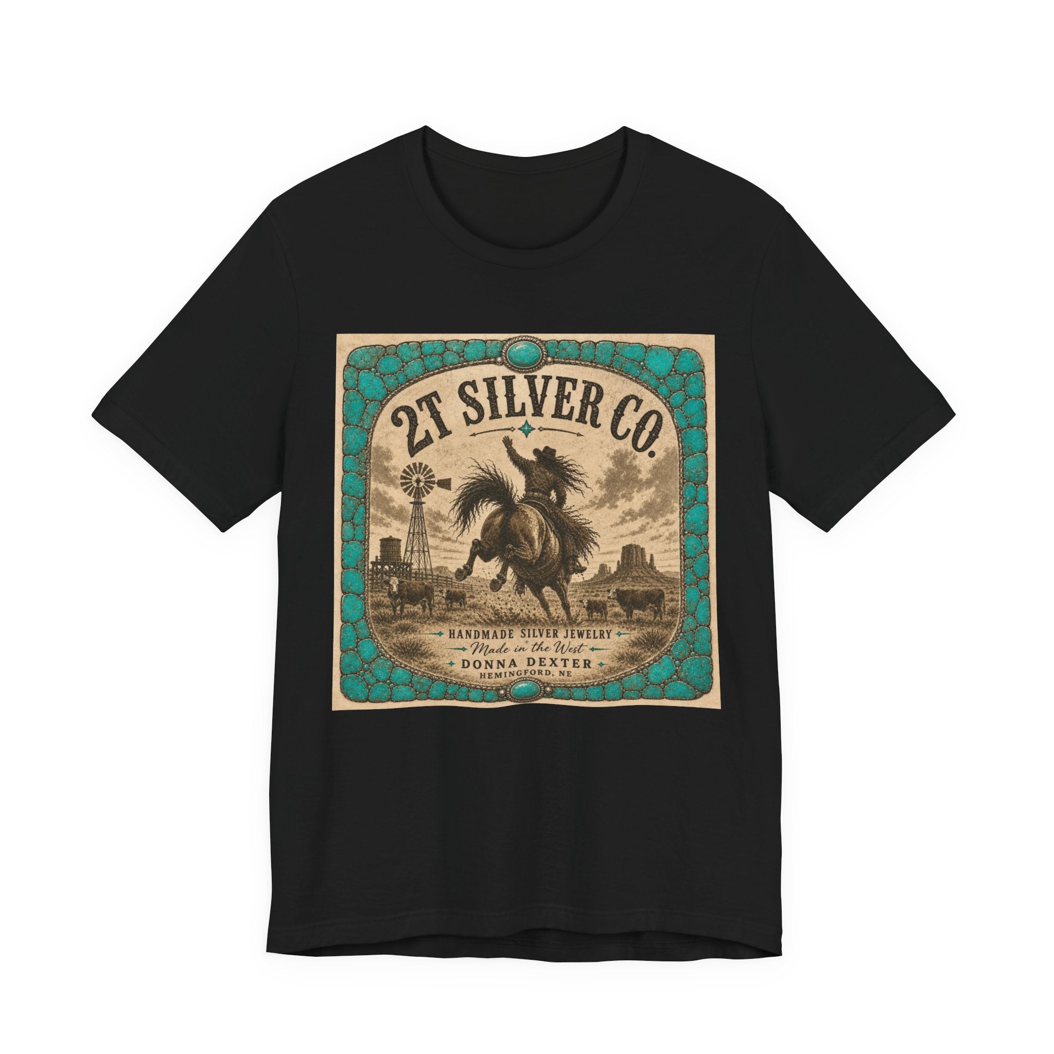 Vintage Western Tee - "2T Silver Co." Cowboy Ranch Graphic Shirt