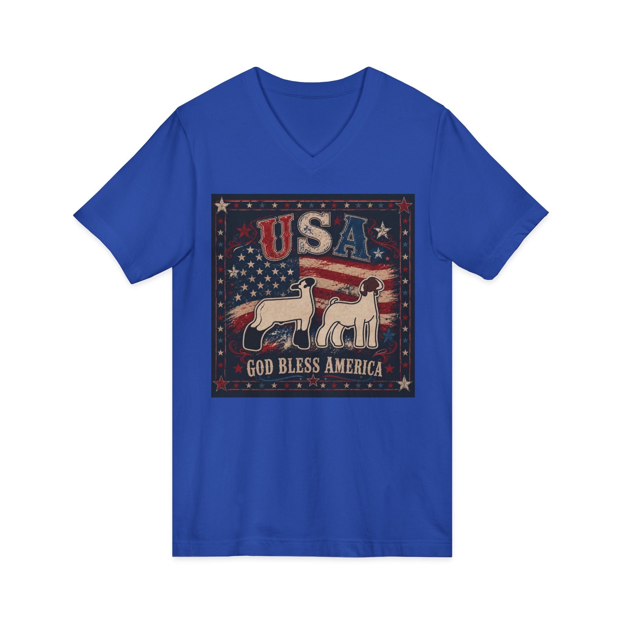 Unisex Jersey Short Sleeve V-Neck Tee