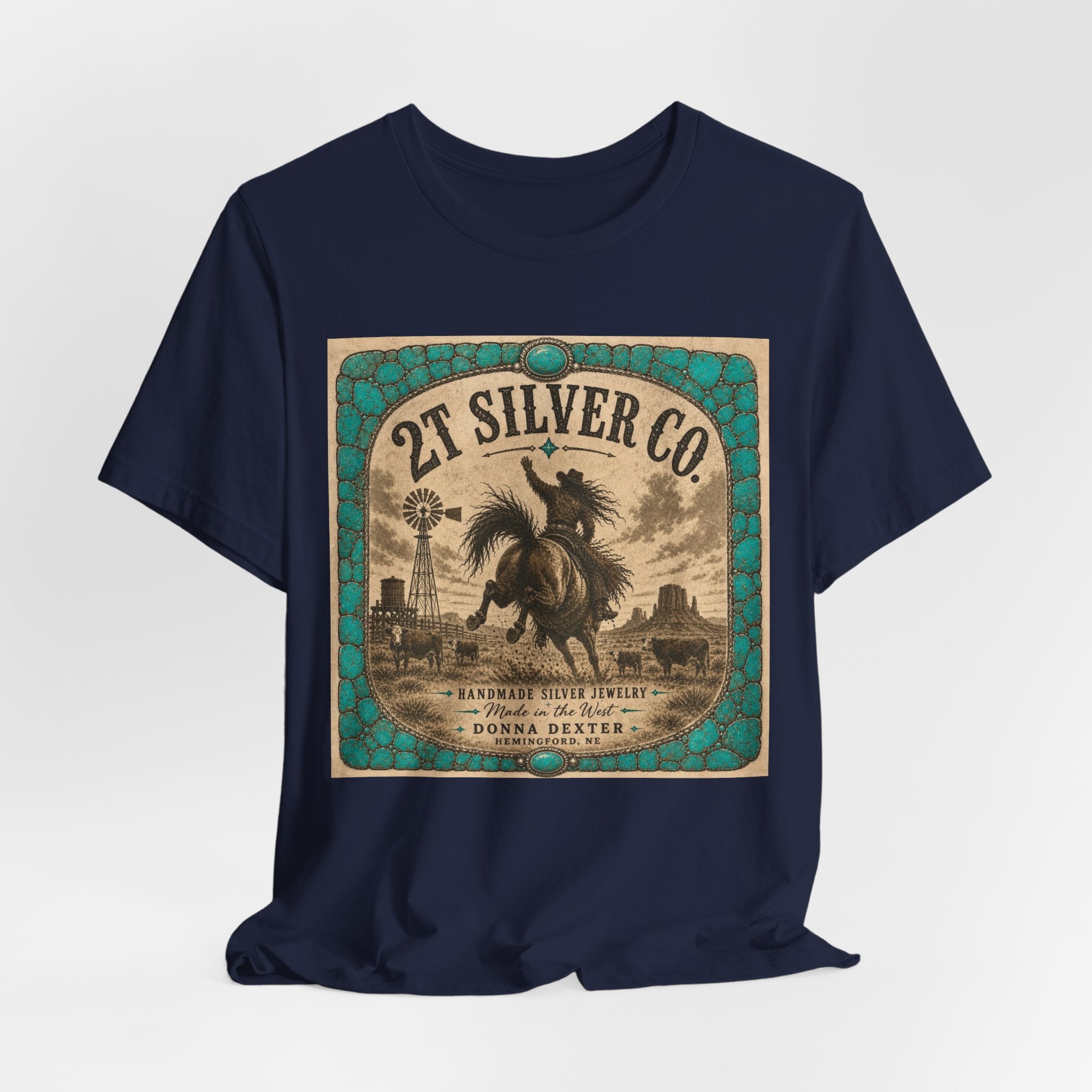Vintage Western Tee - "2T Silver Co." Cowboy Ranch Graphic Shirt