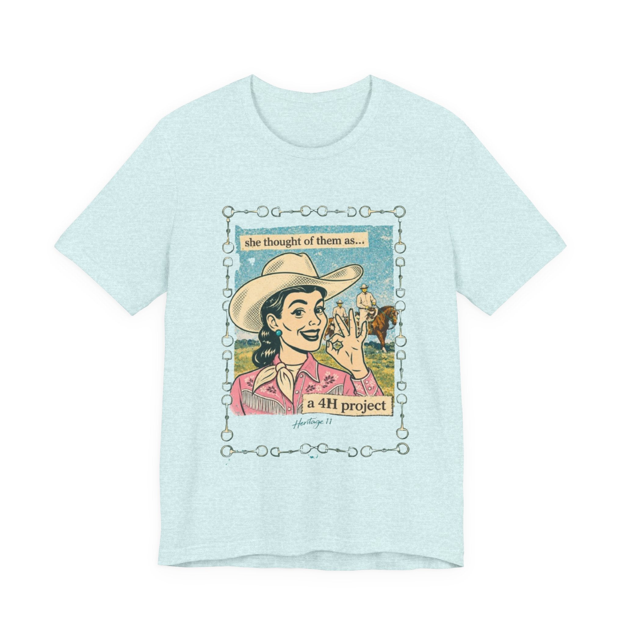 Cowgirl Retro Tee — "She Thought of Them As… a 4-H Project"