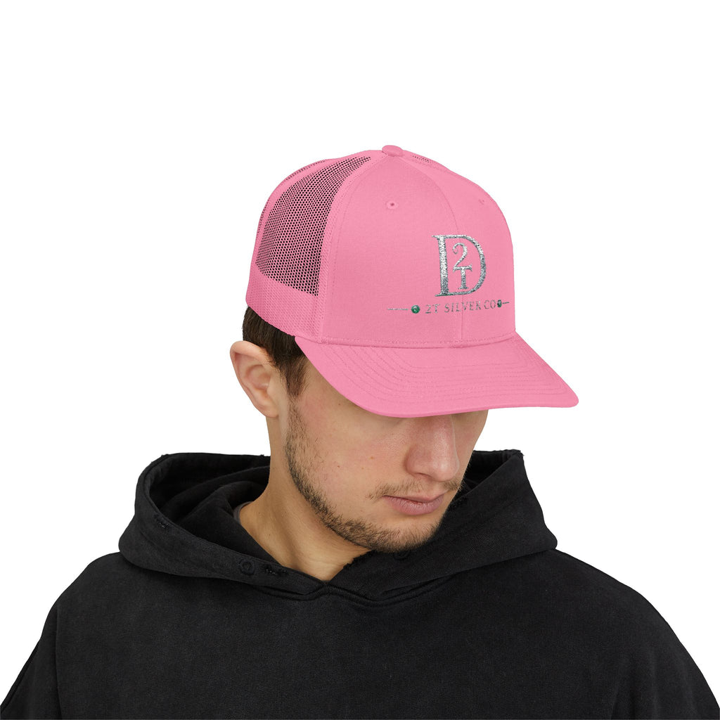 D2 Silver Co. Logo Snapback Trucker Cap — Branded Mesh Baseball Hat