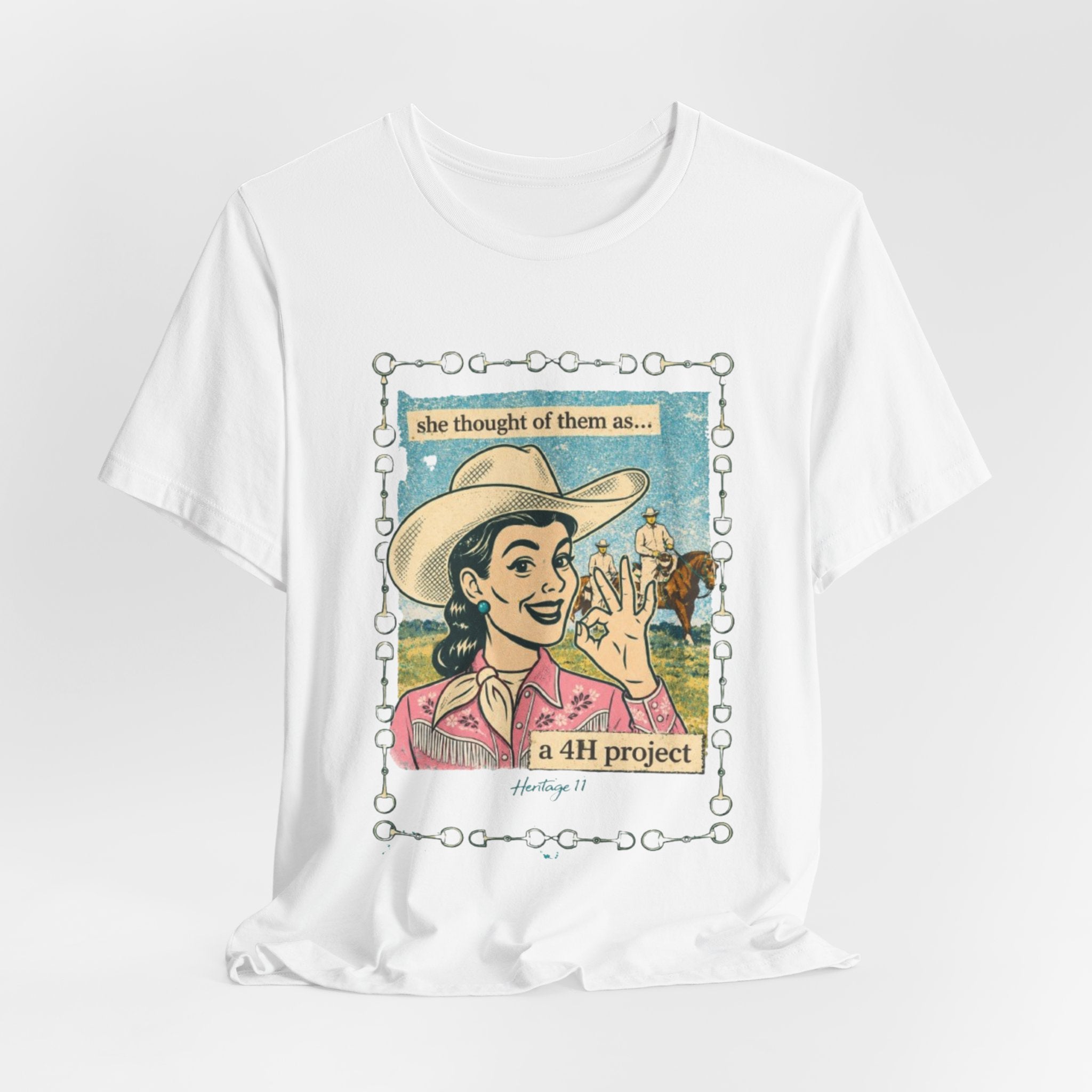 Cowgirl Retro Tee — "She Thought of Them As… a 4-H Project"
