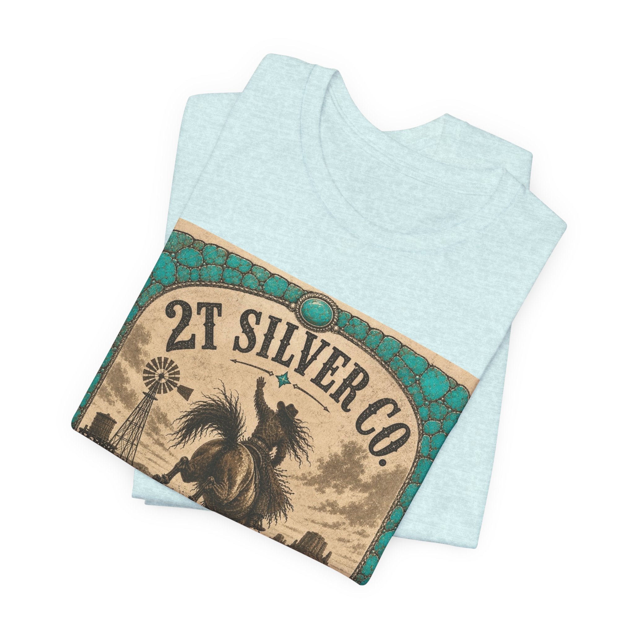 Vintage Western Tee - "2T Silver Co." Cowboy Ranch Graphic Shirt