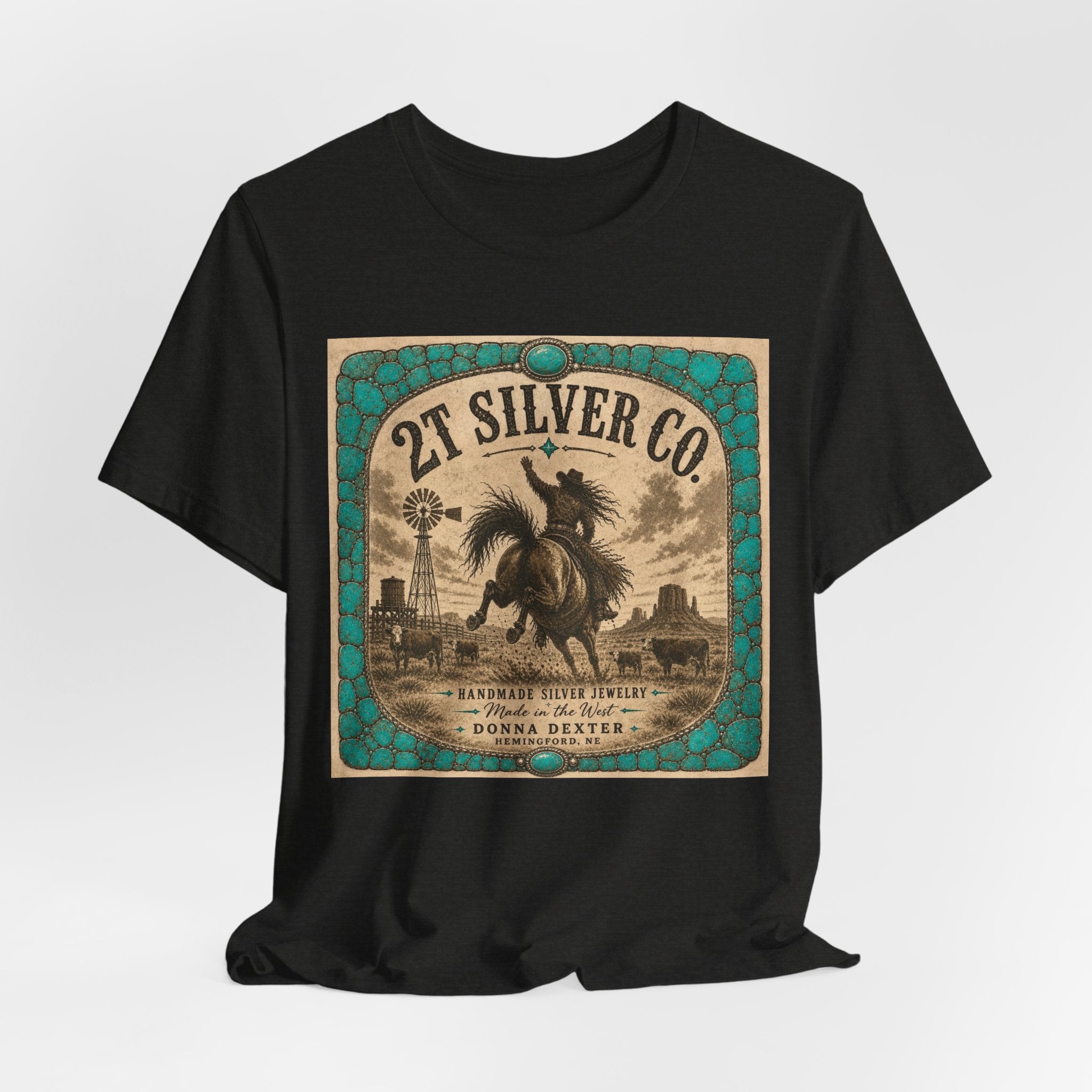 Vintage Western Tee - "2T Silver Co." Cowboy Ranch Graphic Shirt