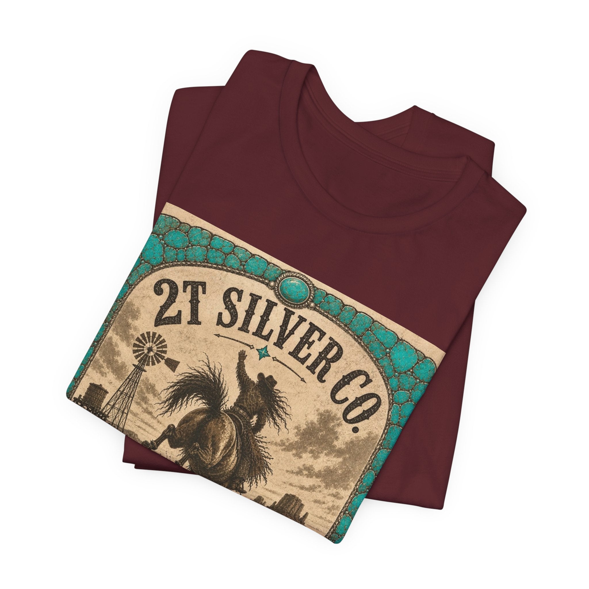 Vintage Western Tee - "2T Silver Co." Cowboy Ranch Graphic Shirt