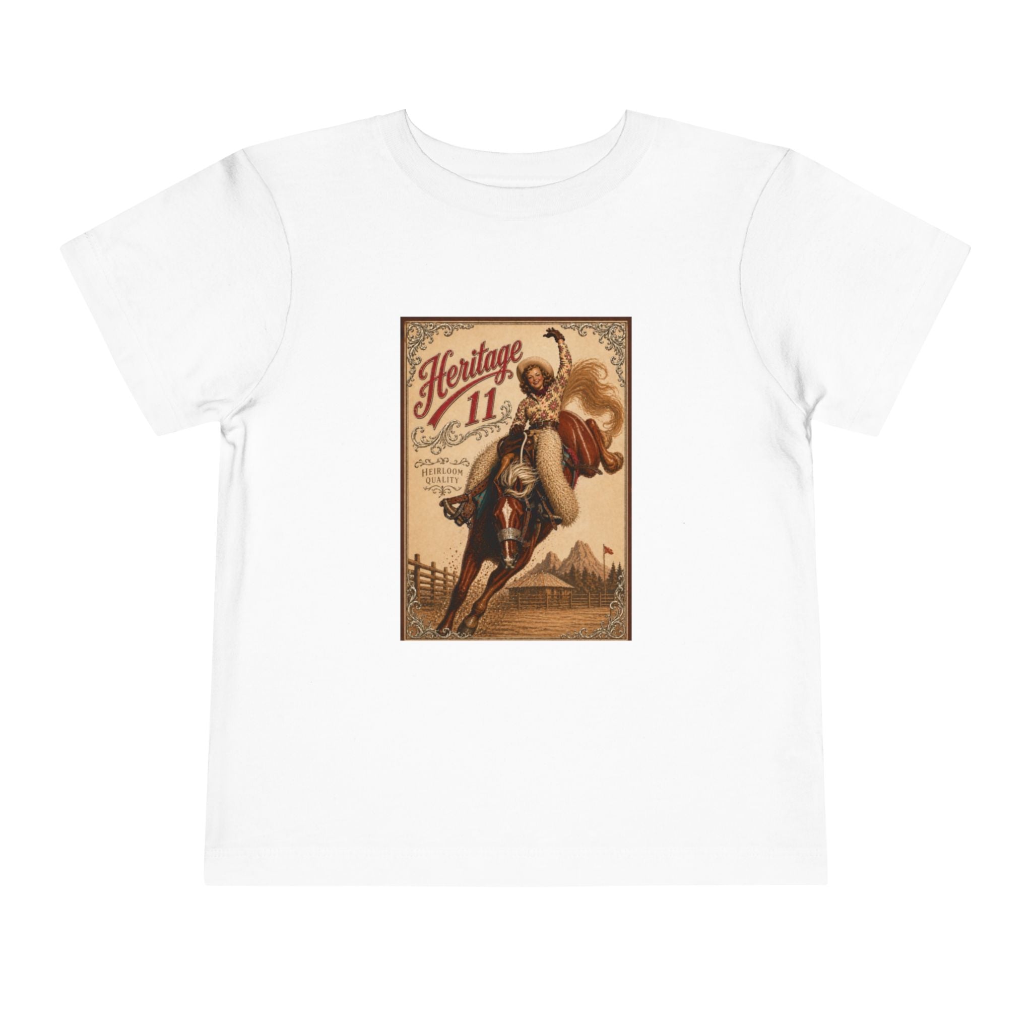 Toddler Tee — Vintage Rodeo 'Heritage 11' Bucking Horse Graphic