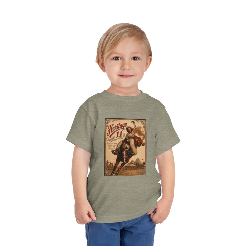 Toddler Tee — Vintage Rodeo 'Heritage 11' Bucking Horse Graphic
