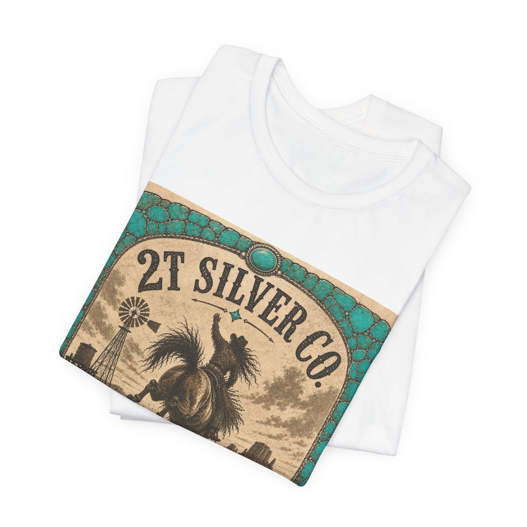 Vintage Western Tee - "2T Silver Co." Cowboy Ranch Graphic Shirt