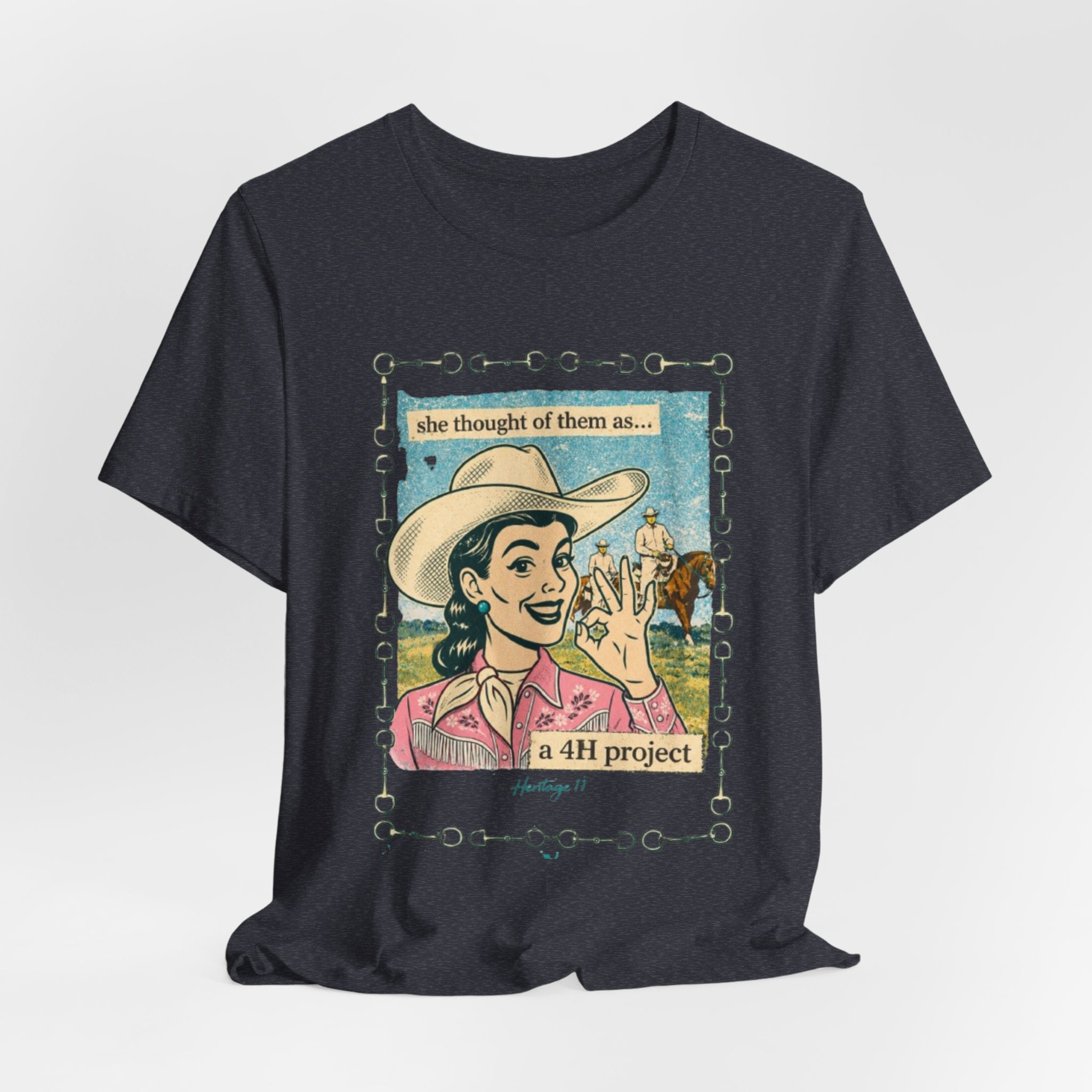 Cowgirl Retro Tee — "She Thought of Them As… a 4-H Project"