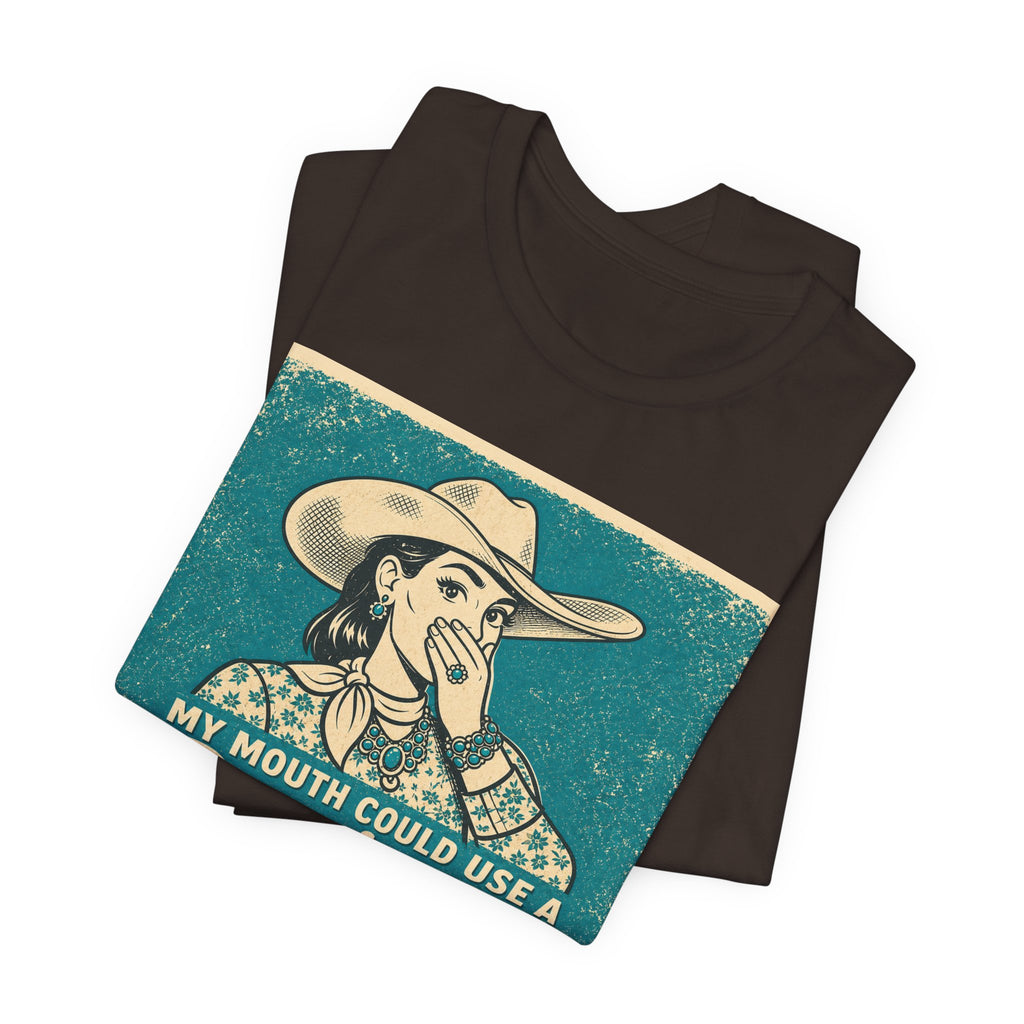 Running W Vintage Cowboy T-Shirt — "My Mouth Could Use a Running W" Funny Western Tee