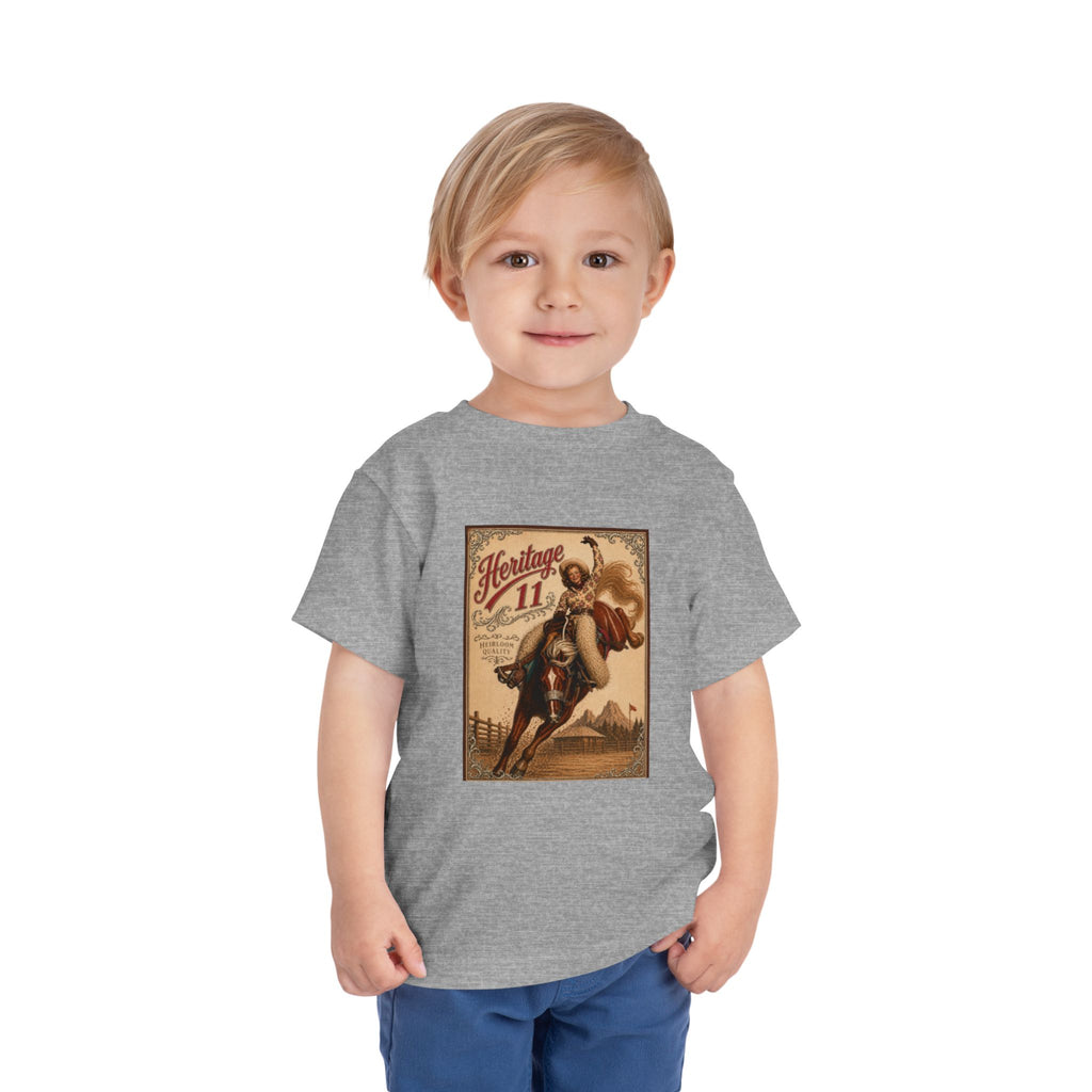 Toddler Tee — Vintage Rodeo 'Heritage 11' Bucking Horse Graphic