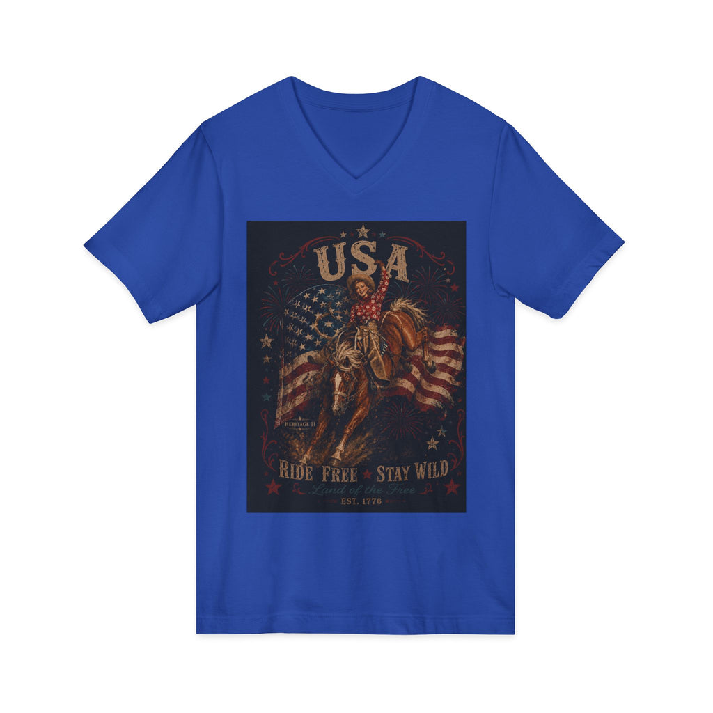 Unisex Jersey Short Sleeve V-Neck Tee