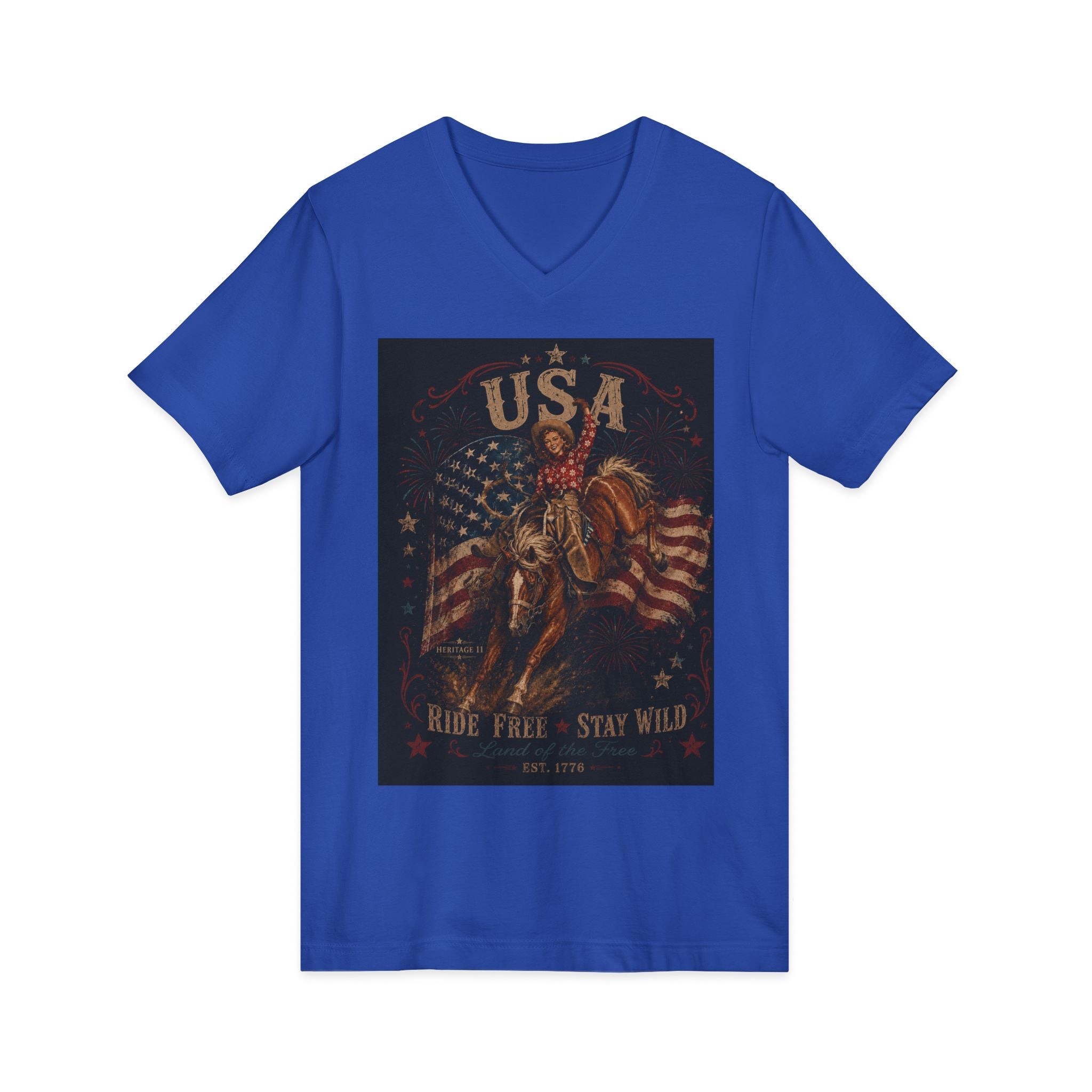 Unisex Jersey Short Sleeve V-Neck Tee