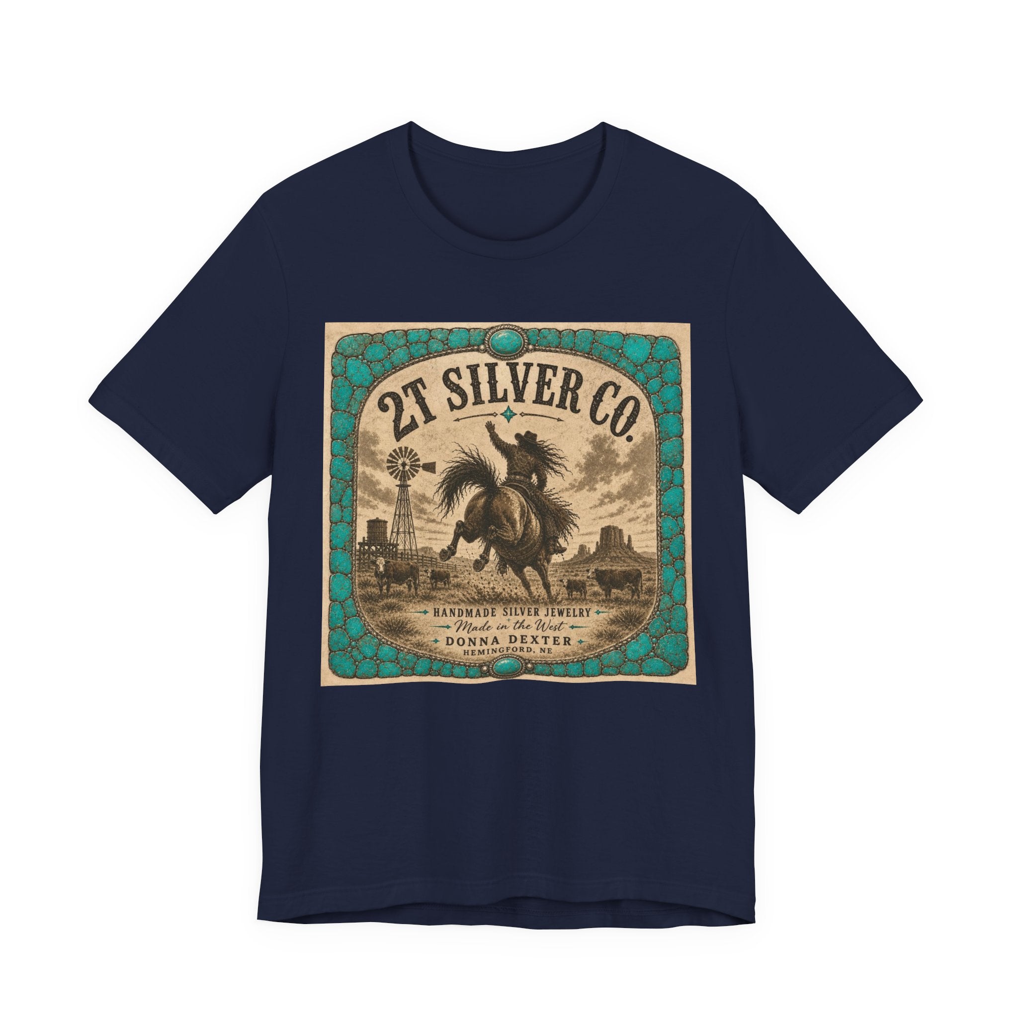 Vintage Western Tee - "2T Silver Co." Cowboy Ranch Graphic Shirt