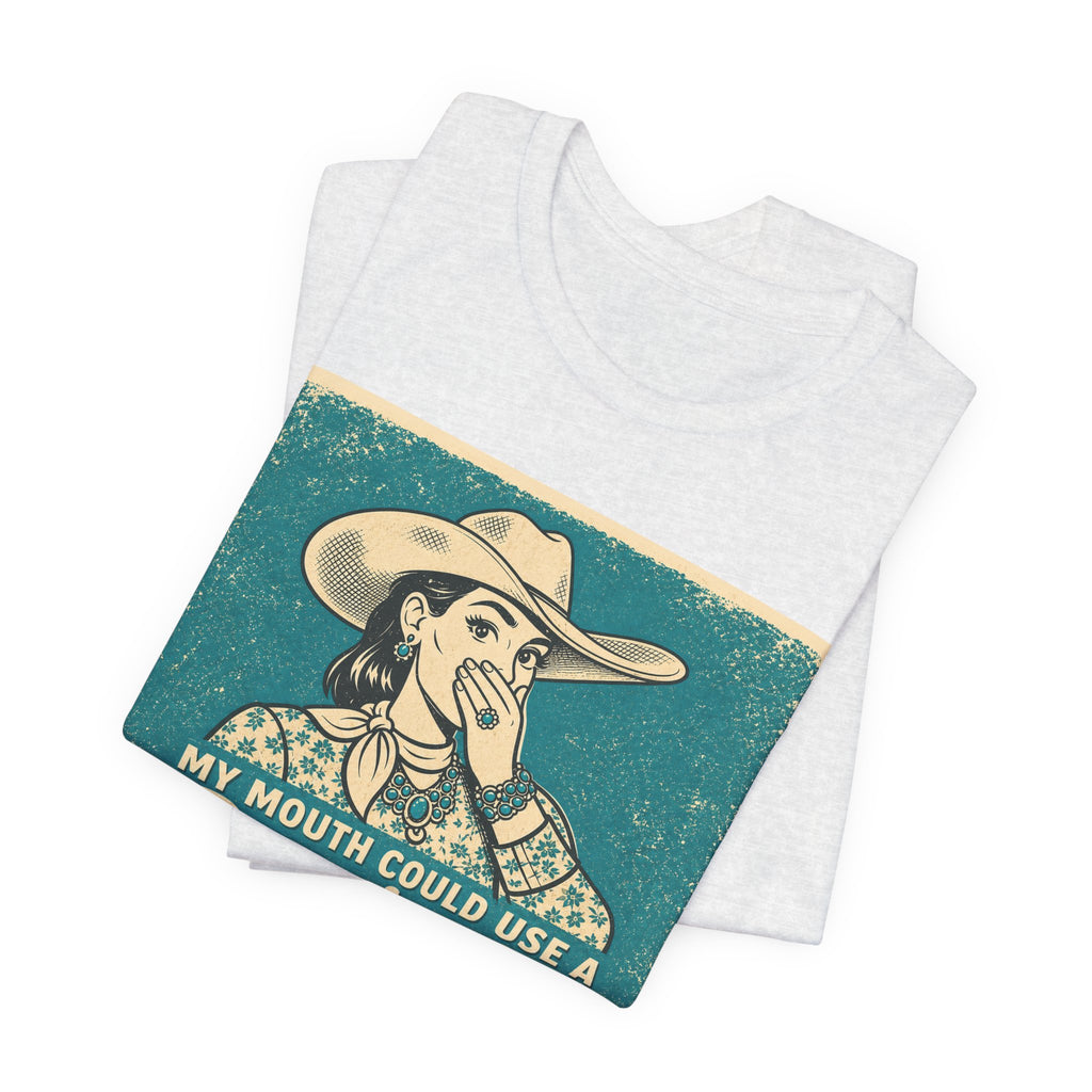 Running W Vintage Cowboy T-Shirt — "My Mouth Could Use a Running W" Funny Western Tee