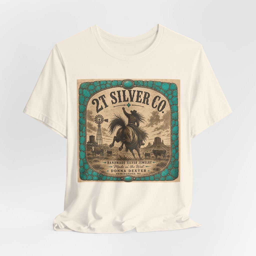 Vintage Western Tee - "2T Silver Co." Cowboy Ranch Graphic Shirt