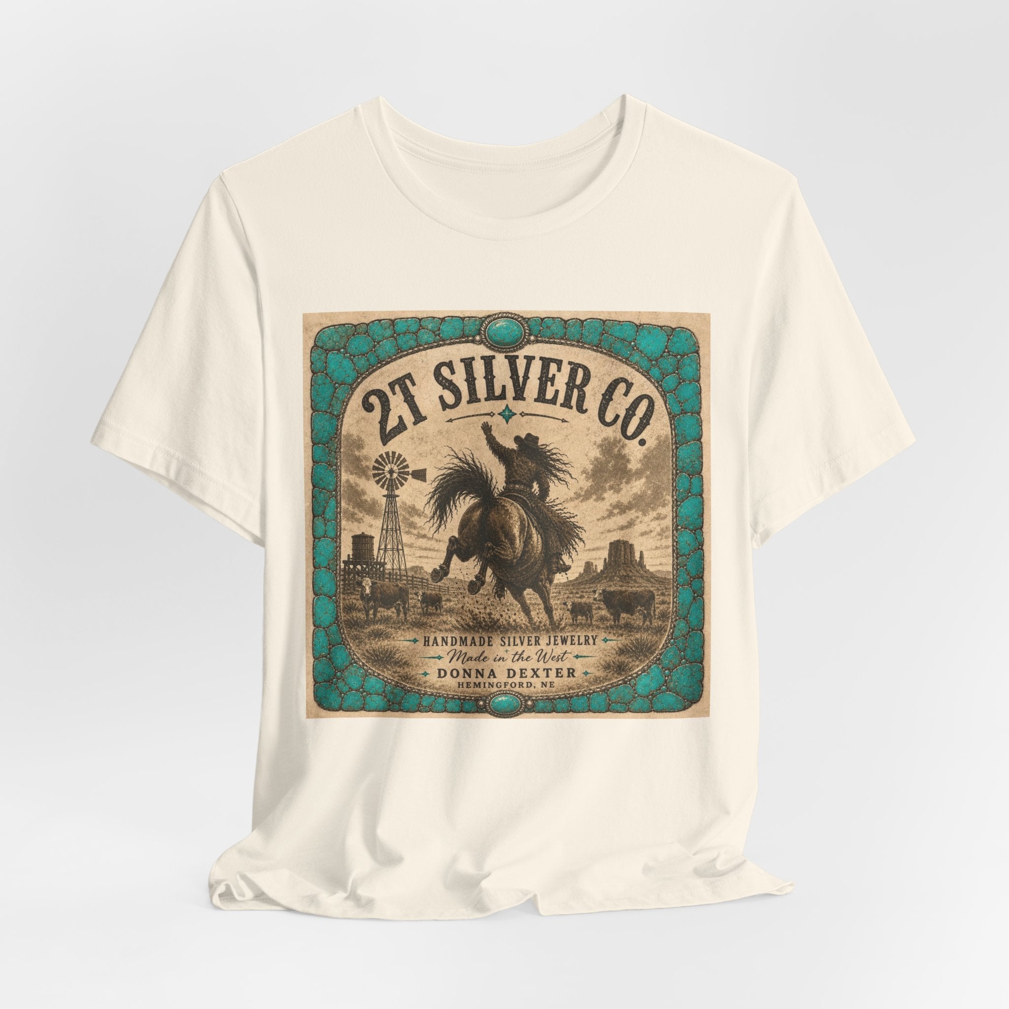 Vintage Western Tee - "2T Silver Co." Cowboy Ranch Graphic Shirt