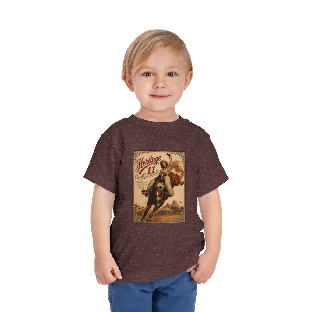 Toddler Tee — Vintage Rodeo 'Heritage 11' Bucking Horse Graphic