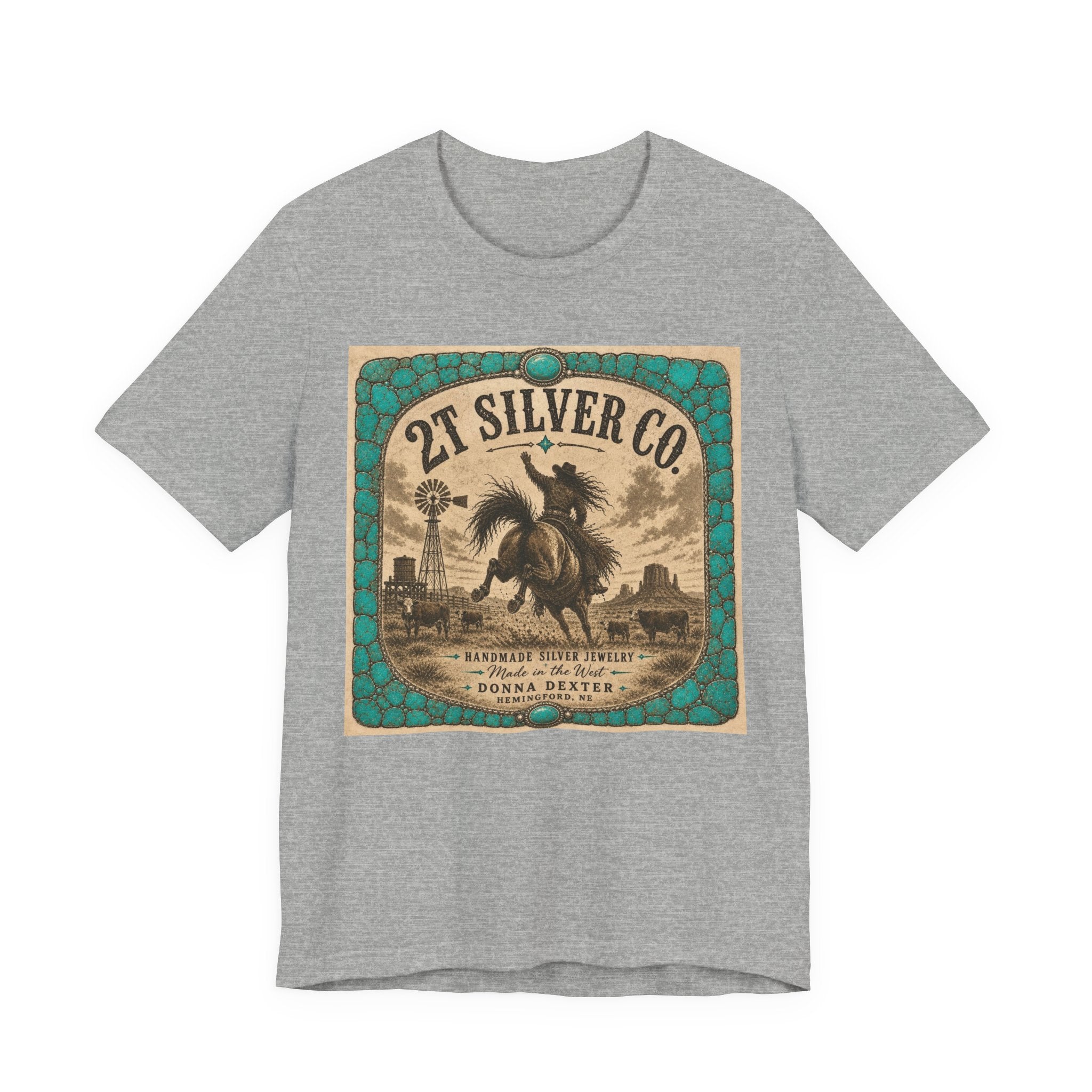 Vintage Western Tee - "2T Silver Co." Cowboy Ranch Graphic Shirt