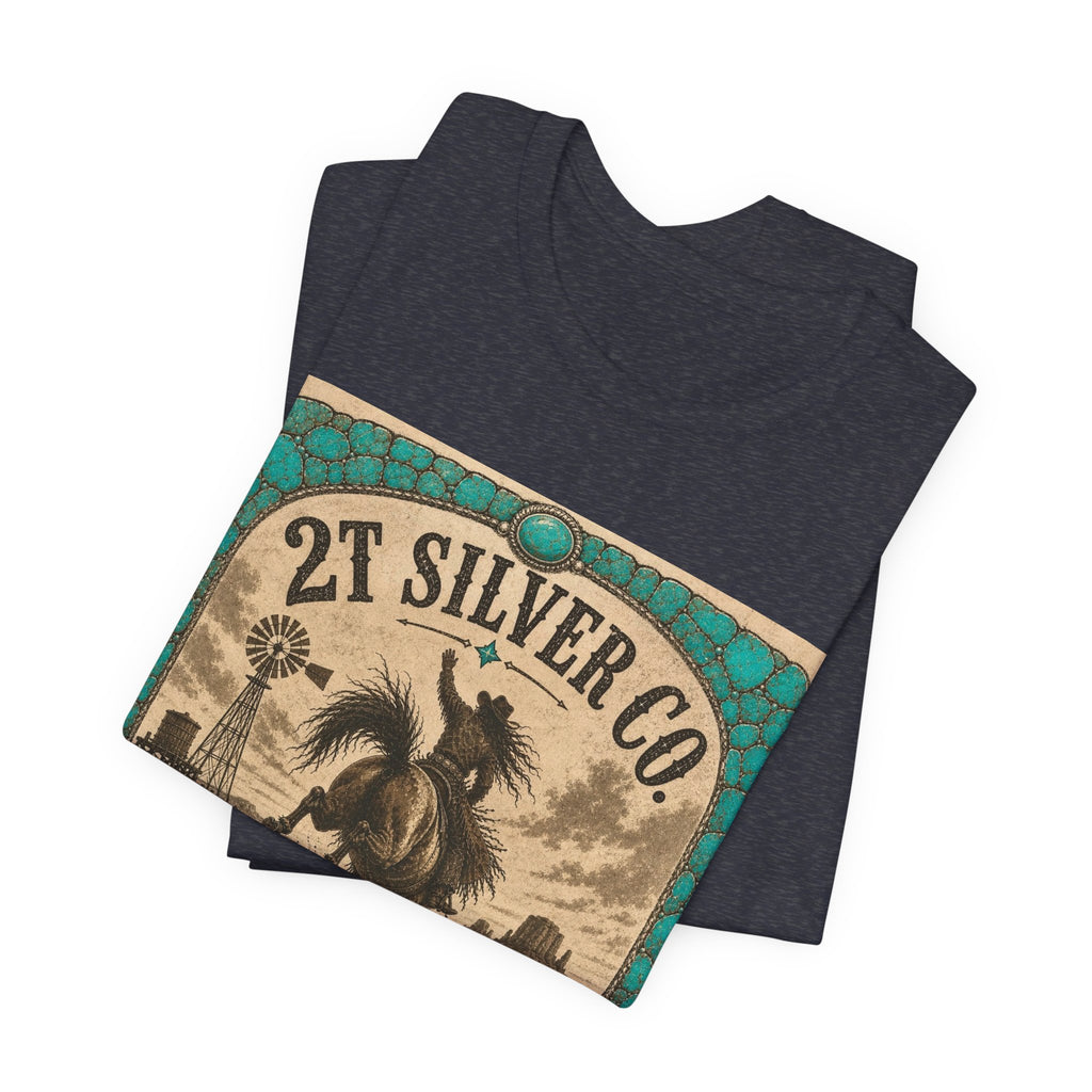 Vintage Western Tee - "2T Silver Co." Cowboy Ranch Graphic Shirt