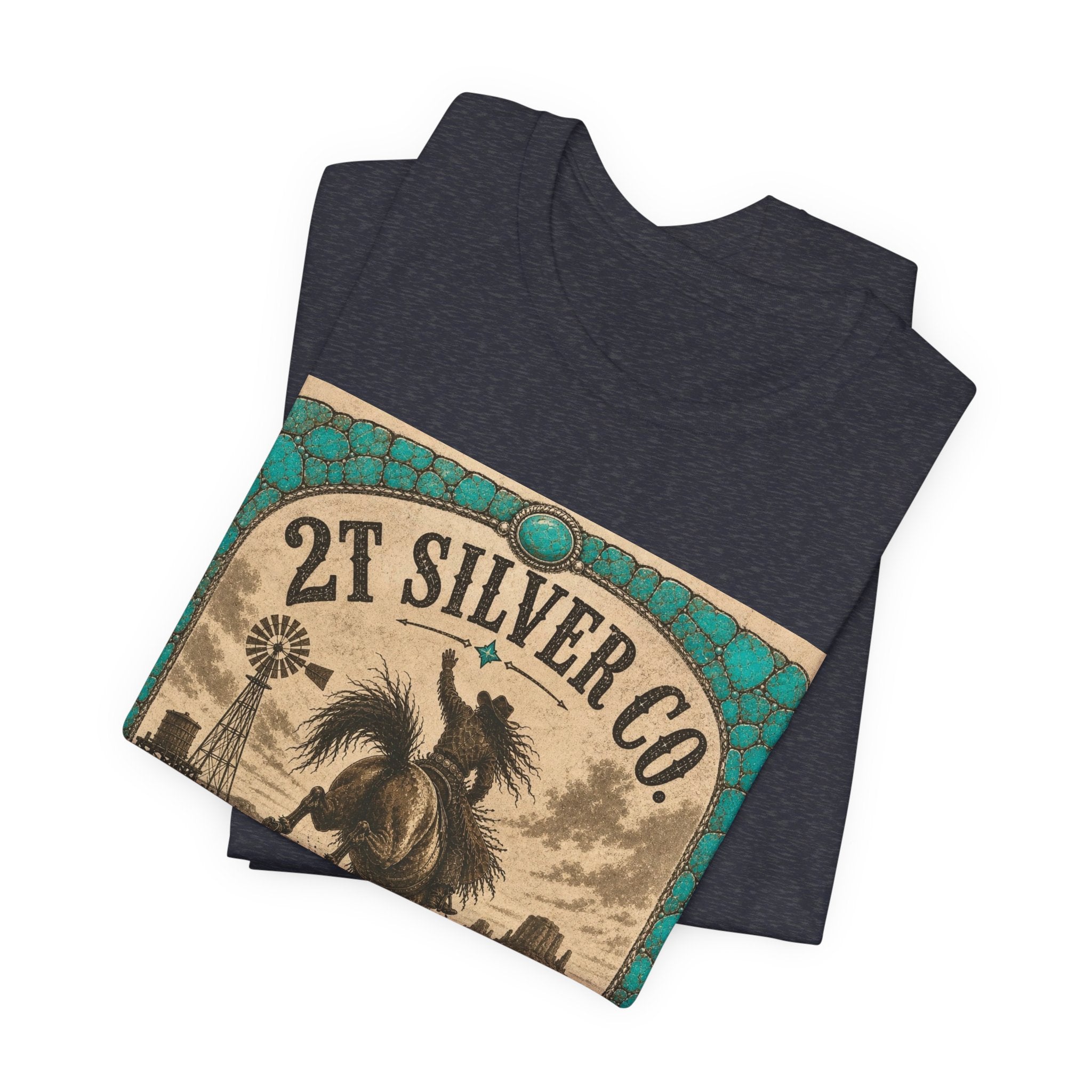 Vintage Western Tee - "2T Silver Co." Cowboy Ranch Graphic Shirt