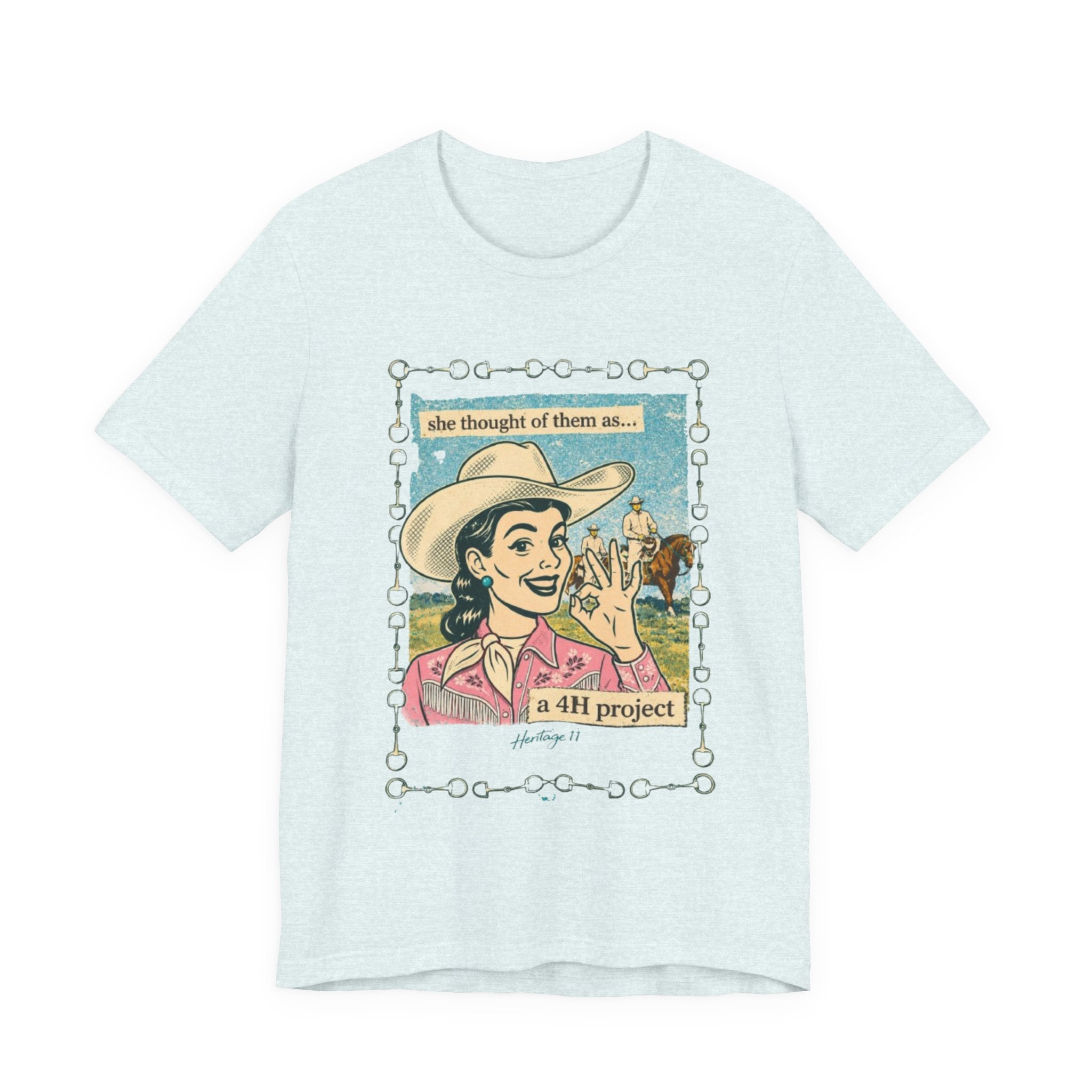 Cowgirl Retro Tee — "She Thought of Them As… a 4-H Project"