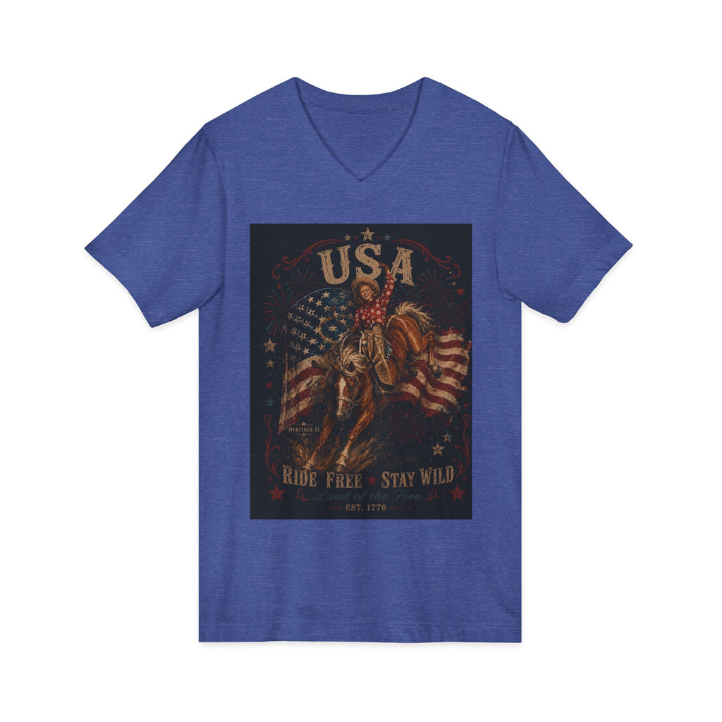 Unisex Jersey Short Sleeve V-Neck Tee