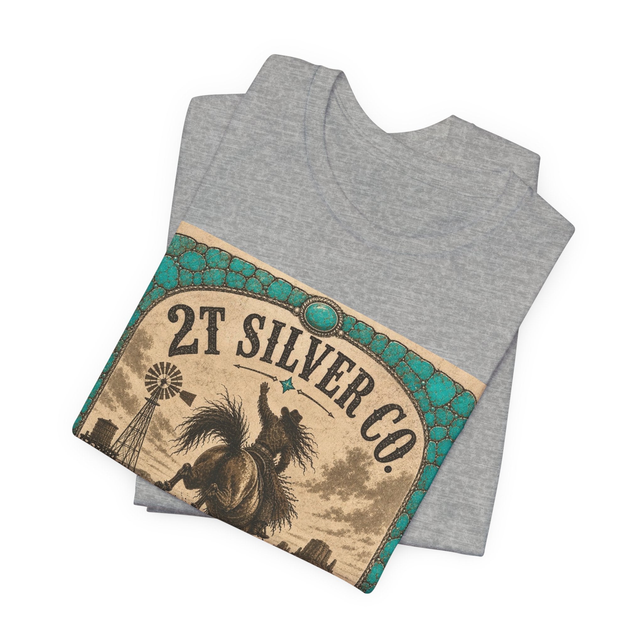 Vintage Western Tee - "2T Silver Co." Cowboy Ranch Graphic Shirt