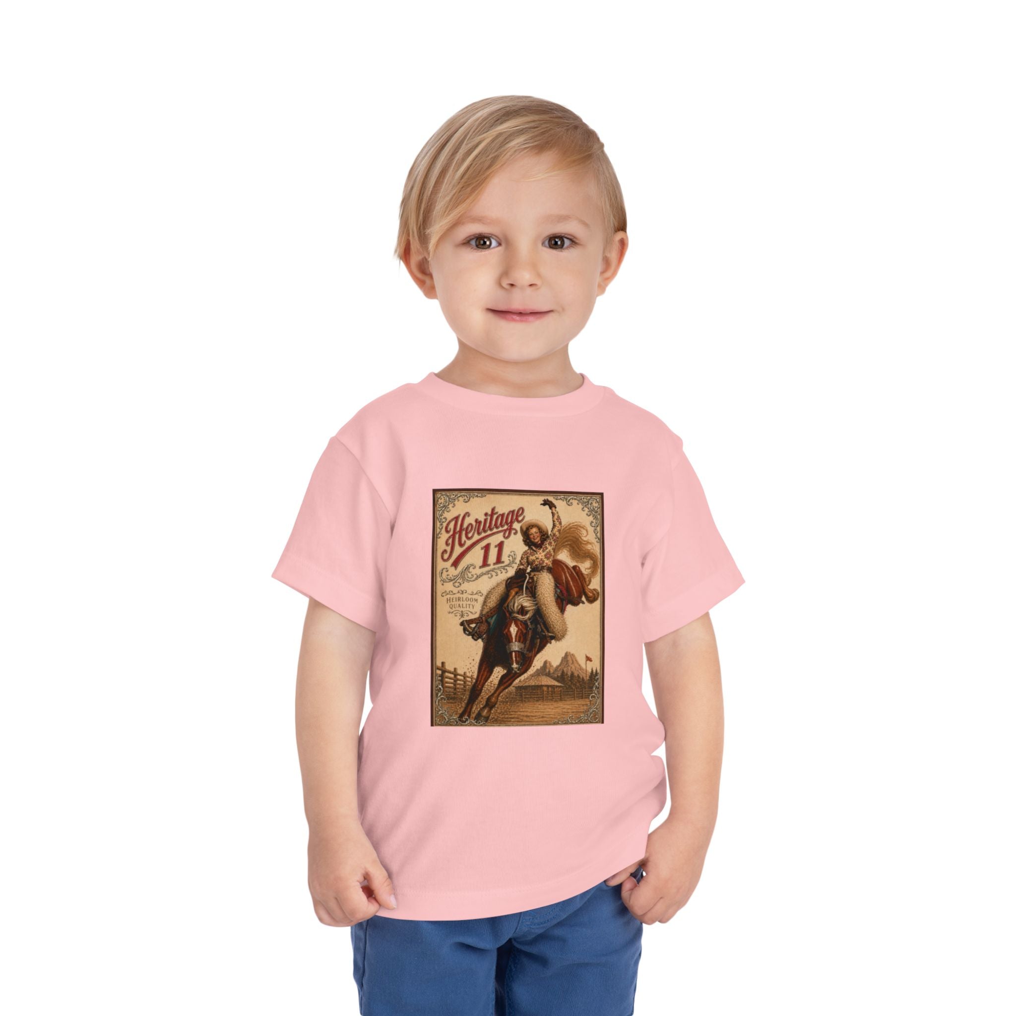 Toddler Tee — Vintage Rodeo 'Heritage 11' Bucking Horse Graphic