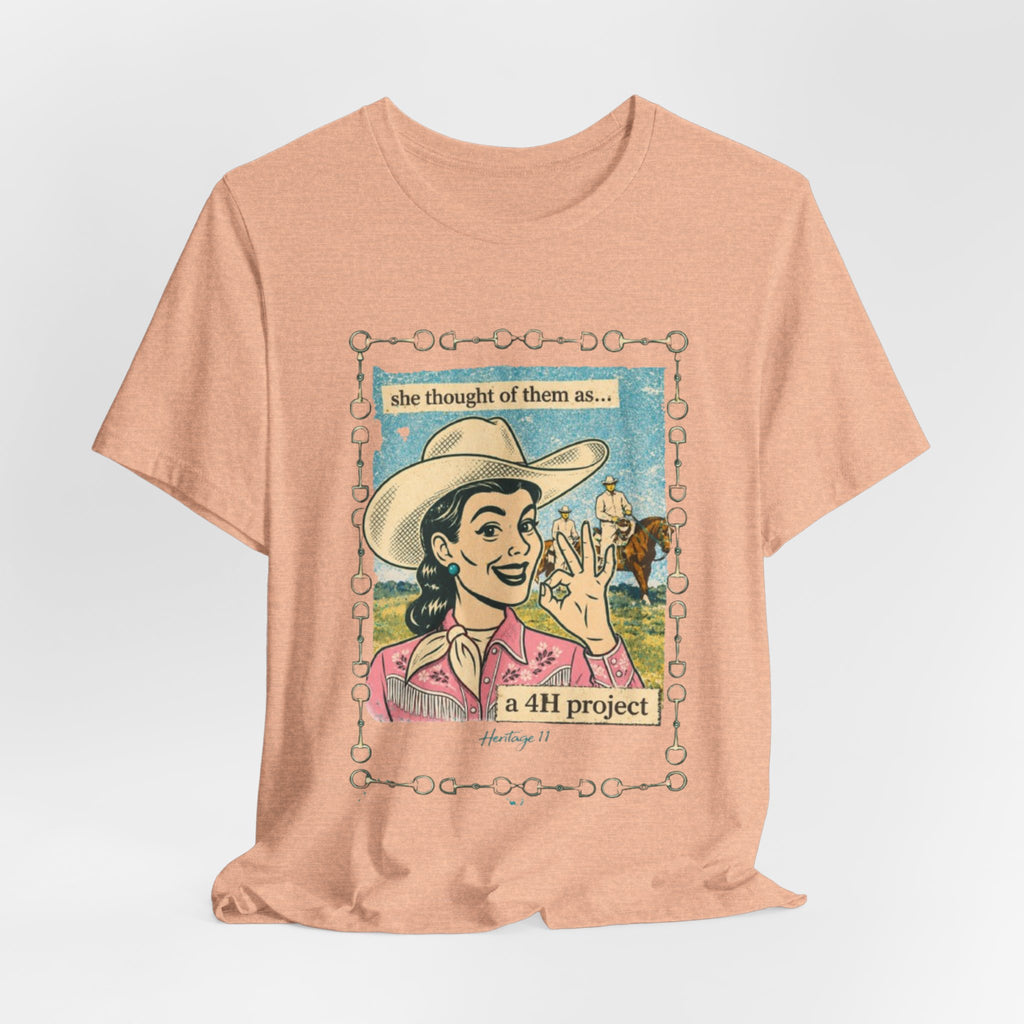 Cowgirl Retro Tee — "She Thought of Them As… a 4-H Project"