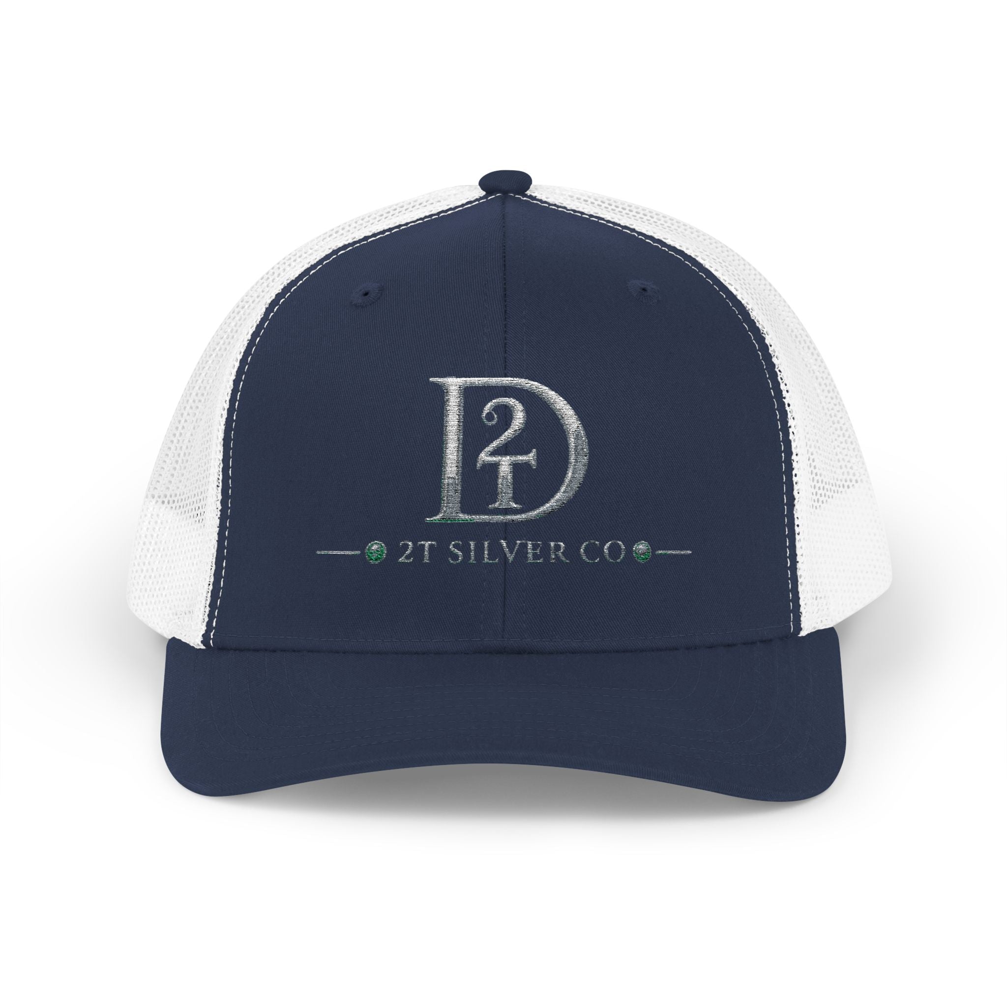 D2 Silver Co. Logo Snapback Trucker Cap — Branded Mesh Baseball Hat