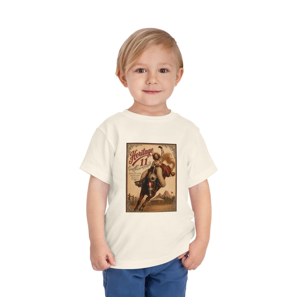Toddler Tee — Vintage Rodeo 'Heritage 11' Bucking Horse Graphic
