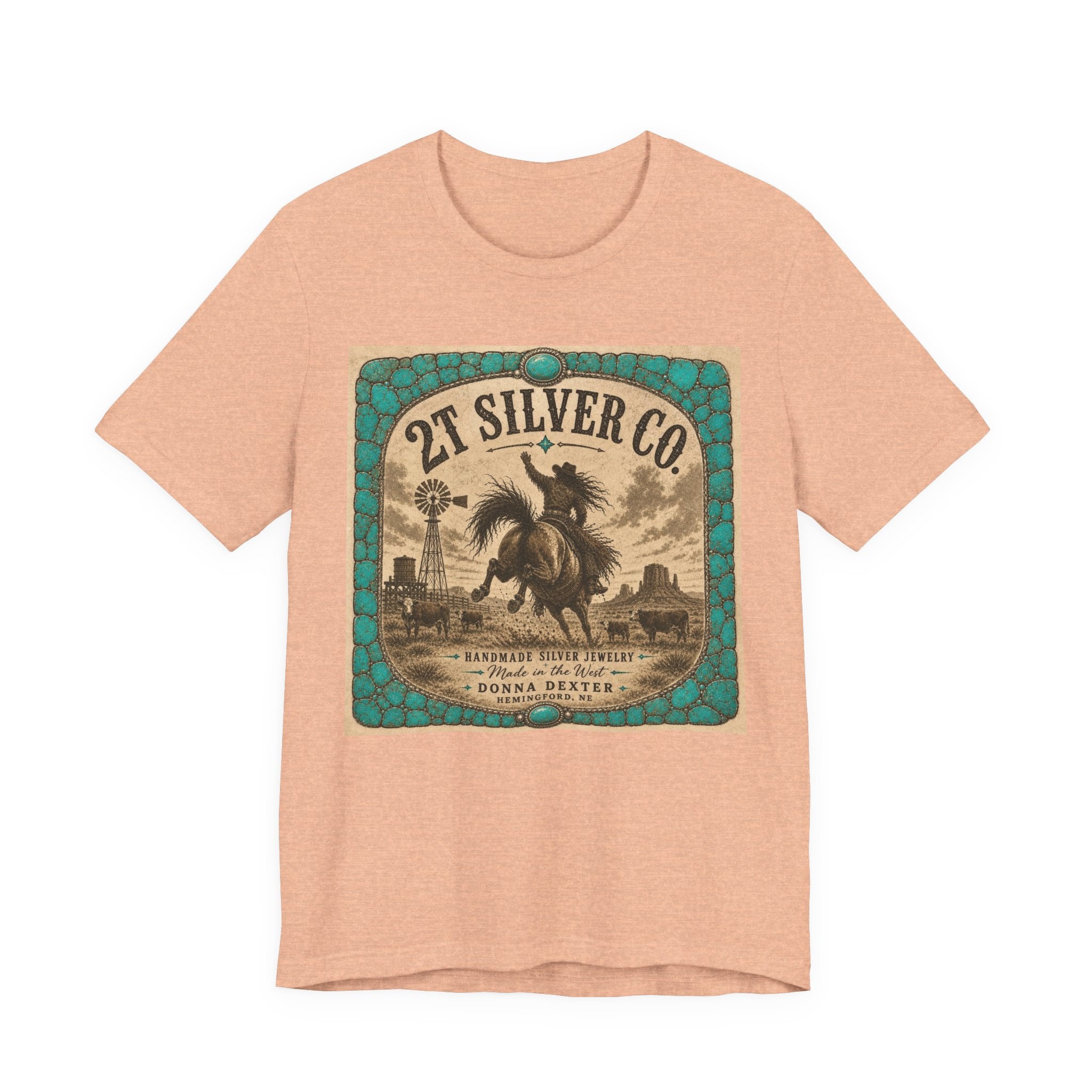Vintage Western Tee - "2T Silver Co." Cowboy Ranch Graphic Shirt