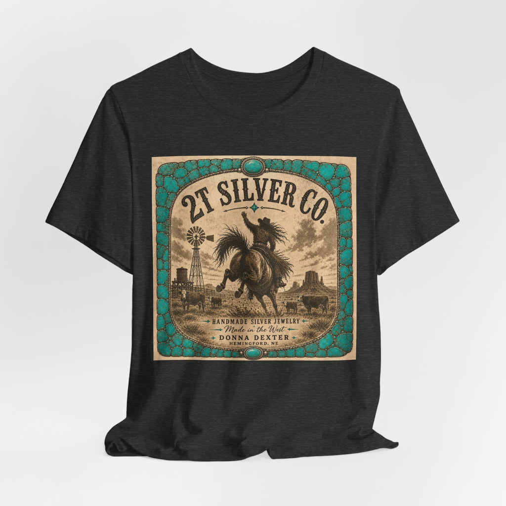 Vintage Western Tee - "2T Silver Co." Cowboy Ranch Graphic Shirt