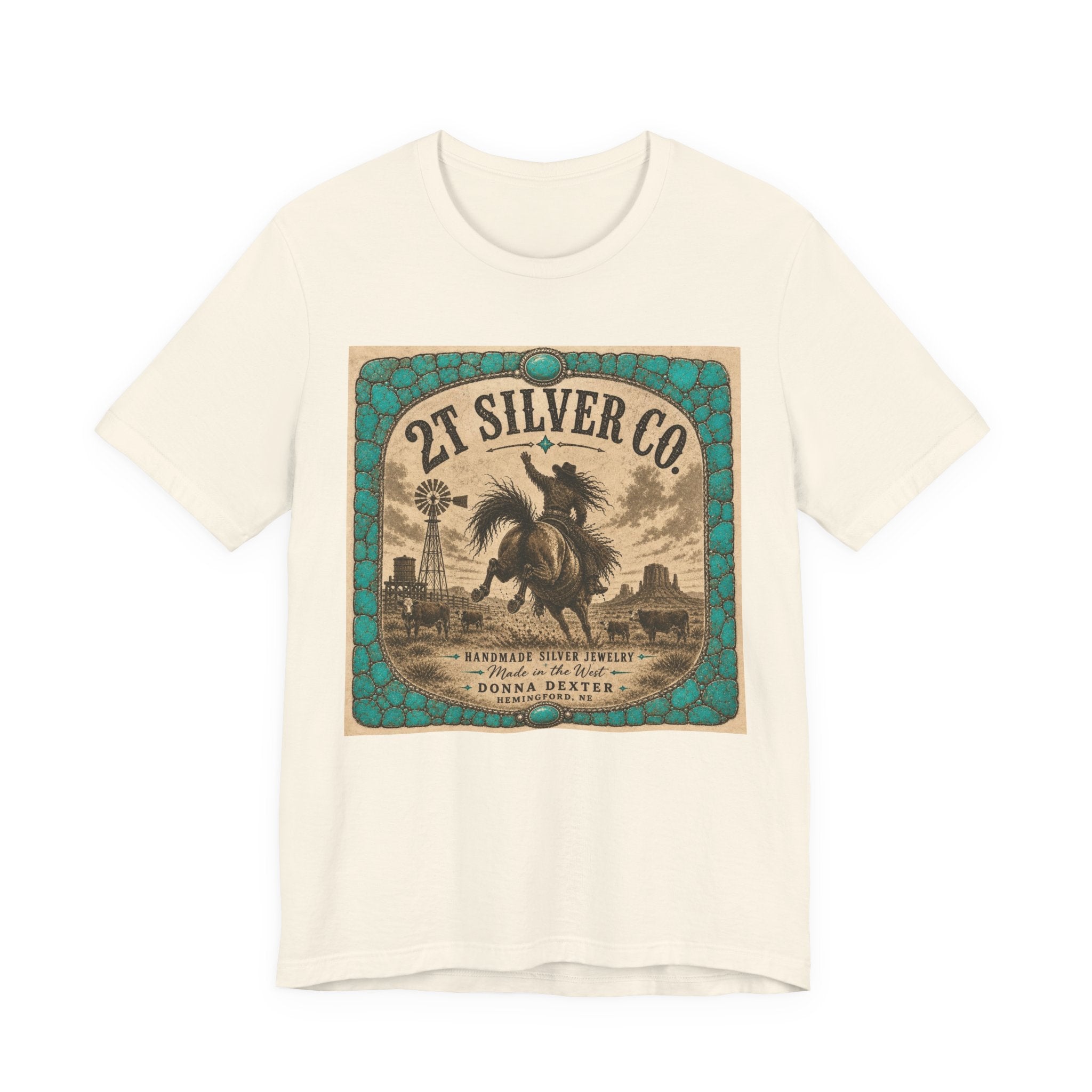 Vintage Western Tee - "2T Silver Co." Cowboy Ranch Graphic Shirt