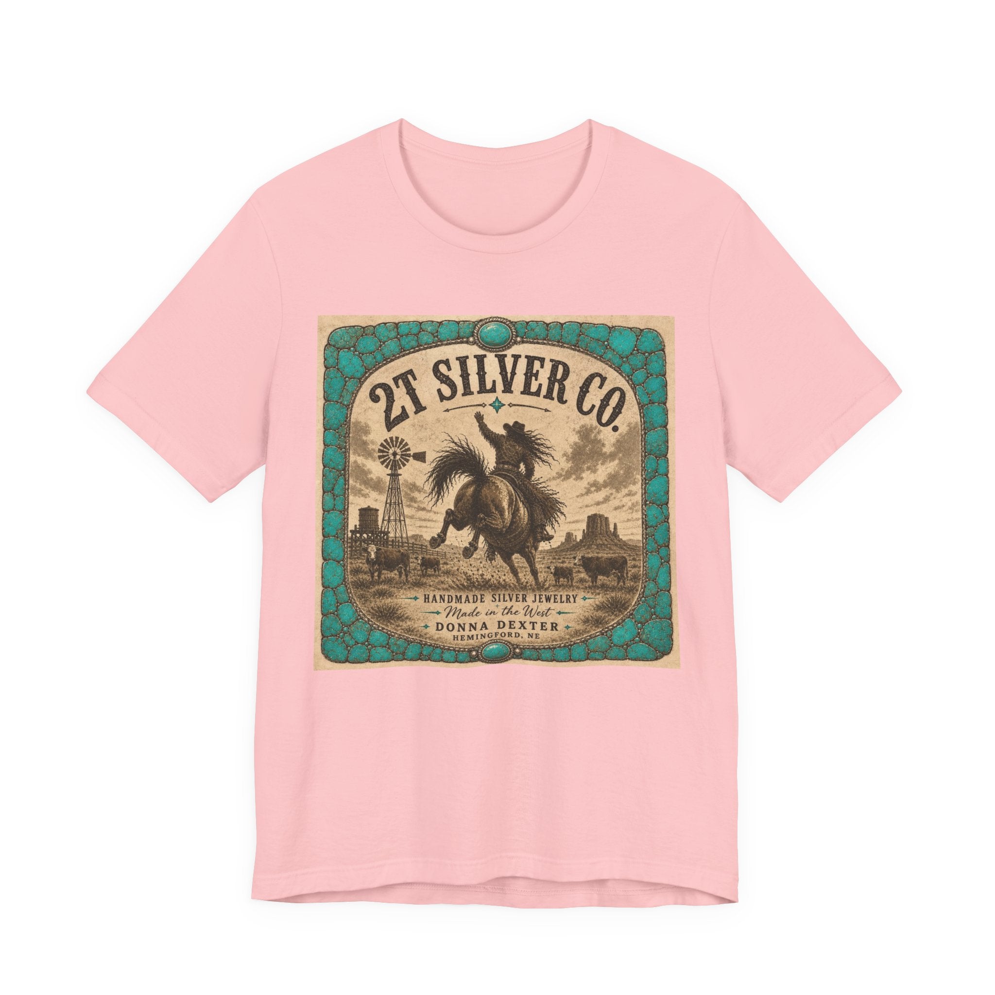Vintage Western Tee - "2T Silver Co." Cowboy Ranch Graphic Shirt